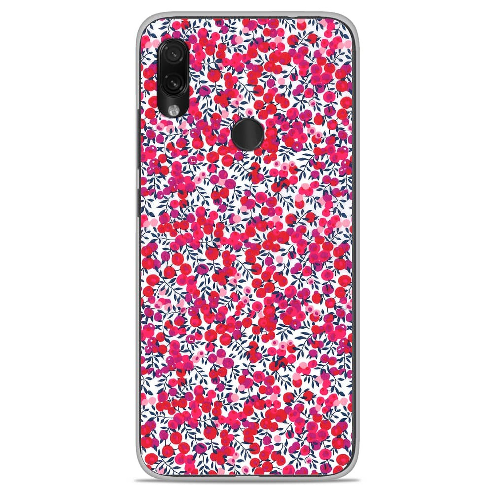 1001 Coques Coque silicone gel Xiaomi Redmi Note 7 / Note 7 Pro motif Liberty Wiltshire Rouge - Coque telephone 1001Coques