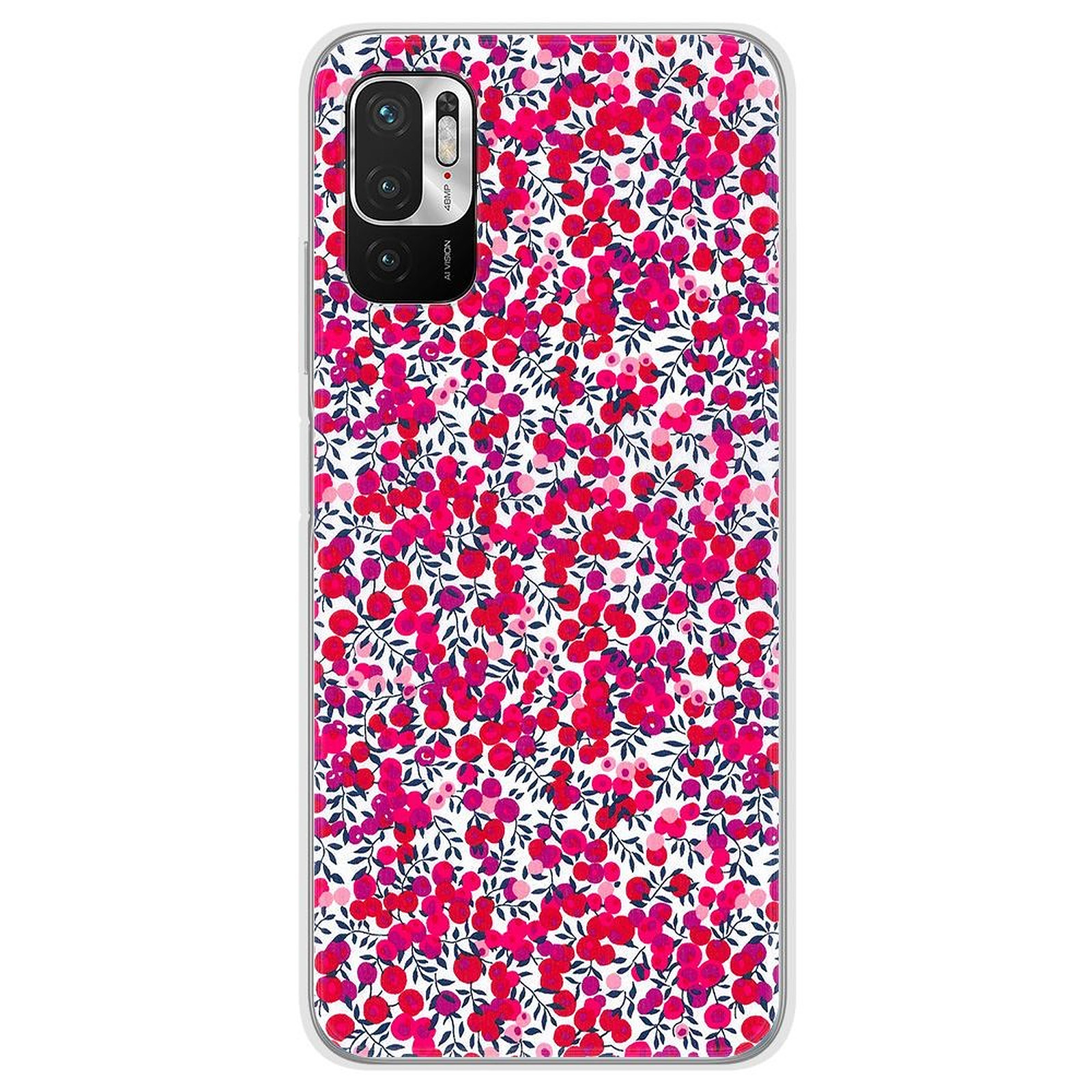 1001 Coques Coque silicone gel Xiaomi Redmi Note 10 / Note 10S motif Liberty Wiltshire Rouge - Coque telephone 1001Coques