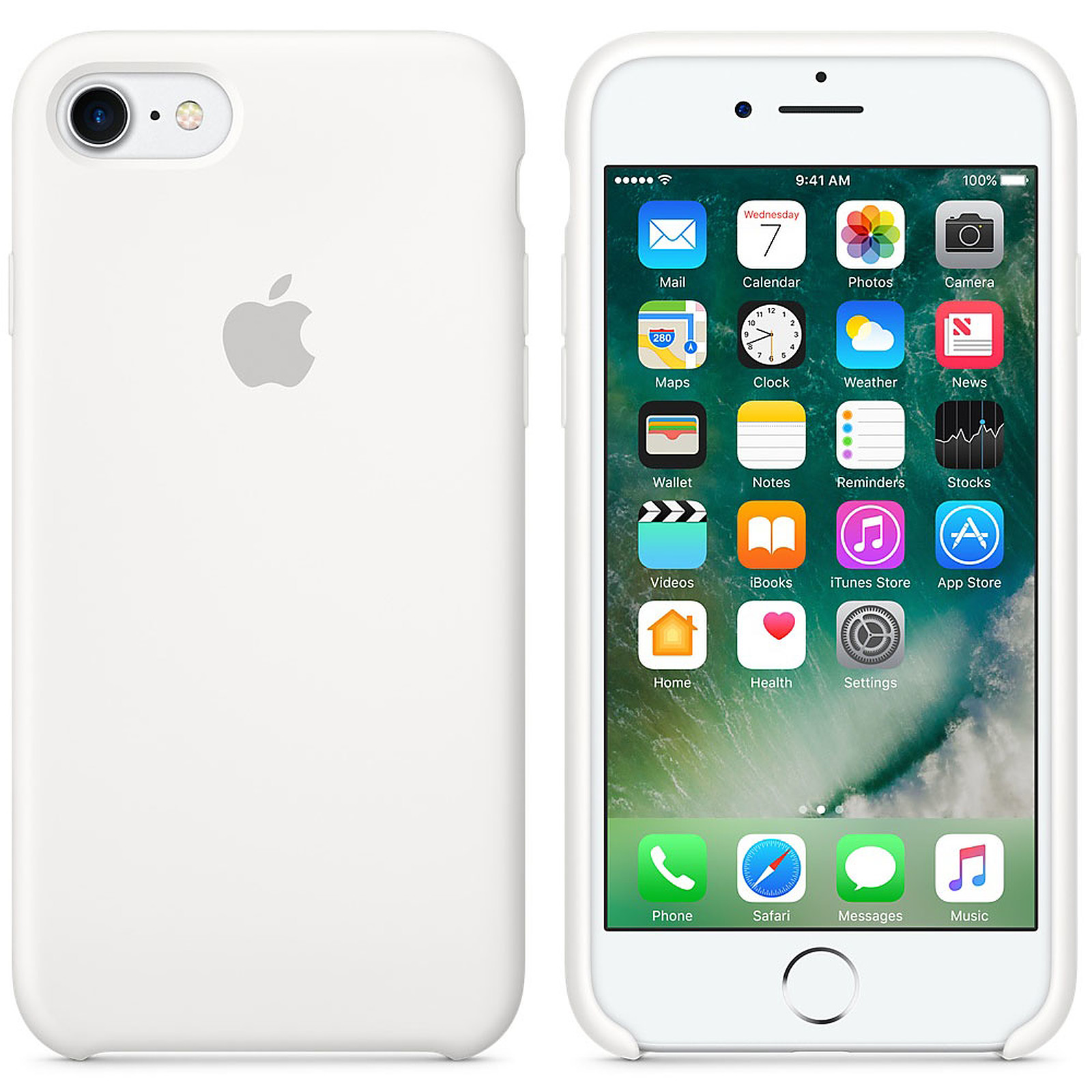 Apple Coque en silicone Blanc Apple iPhone 7 - Coque telephone Apple