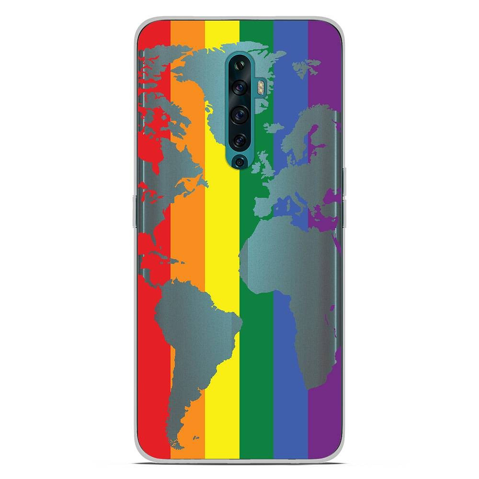 1001 Coques Coque silicone gel Oppo Reno 2Z motif Map LGBT - Coque telephone 1001Coques