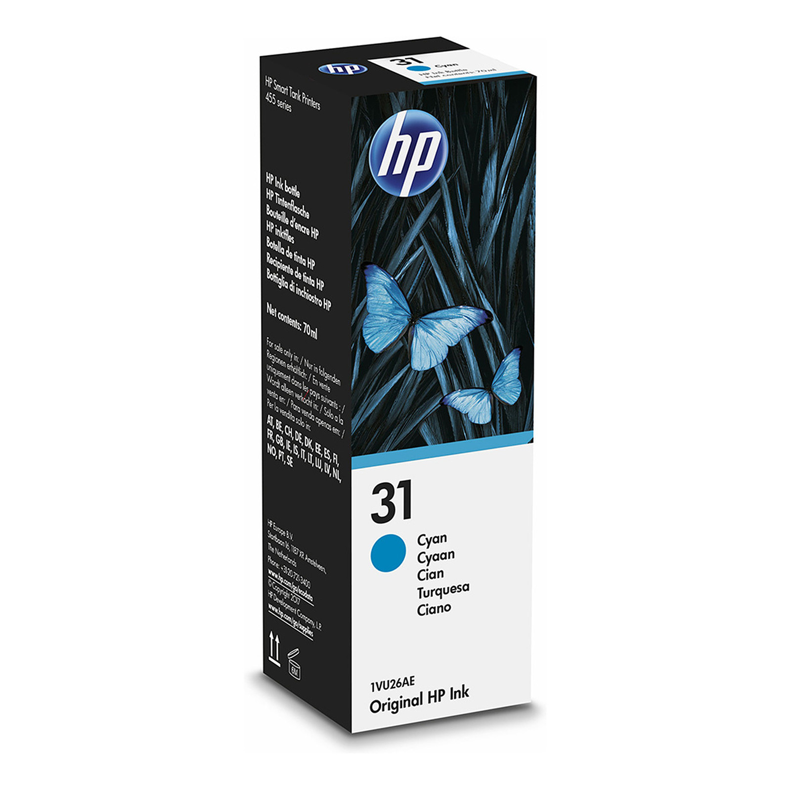 HP 31 (1VU26AE) - Cyan - Cartouche imprimante HP