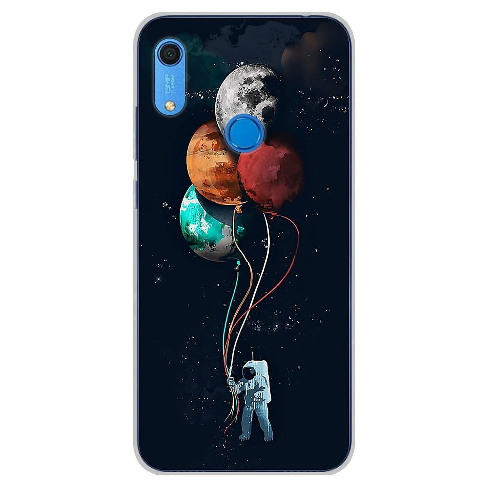 1001 Coques Coque silicone gel Huawei Y6S motif Cosmonaute aux Ballons - Coque telephone 1001Coques