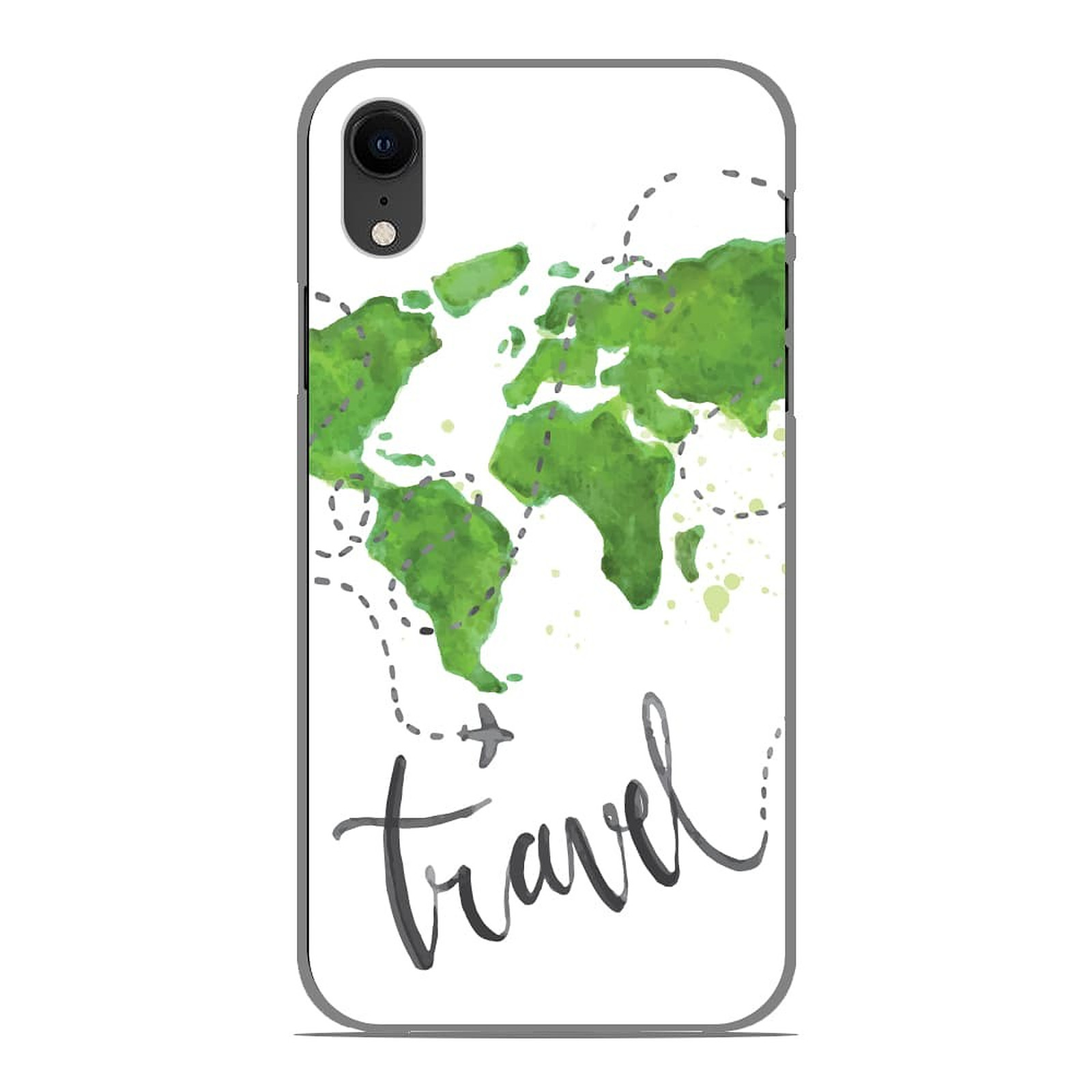 1001 Coques Coque silicone gel Apple iPhone XR motif Map Travel - Coque telephone 1001Coques