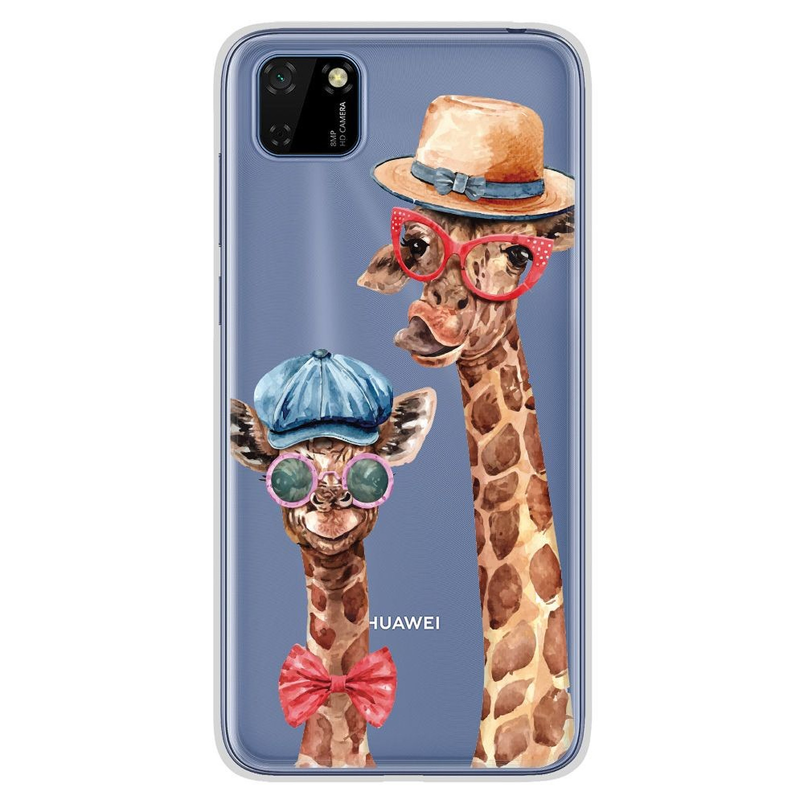 1001 Coques Coque silicone gel Huawei Y5P motif Funny Girafe - Coque telephone 1001Coques