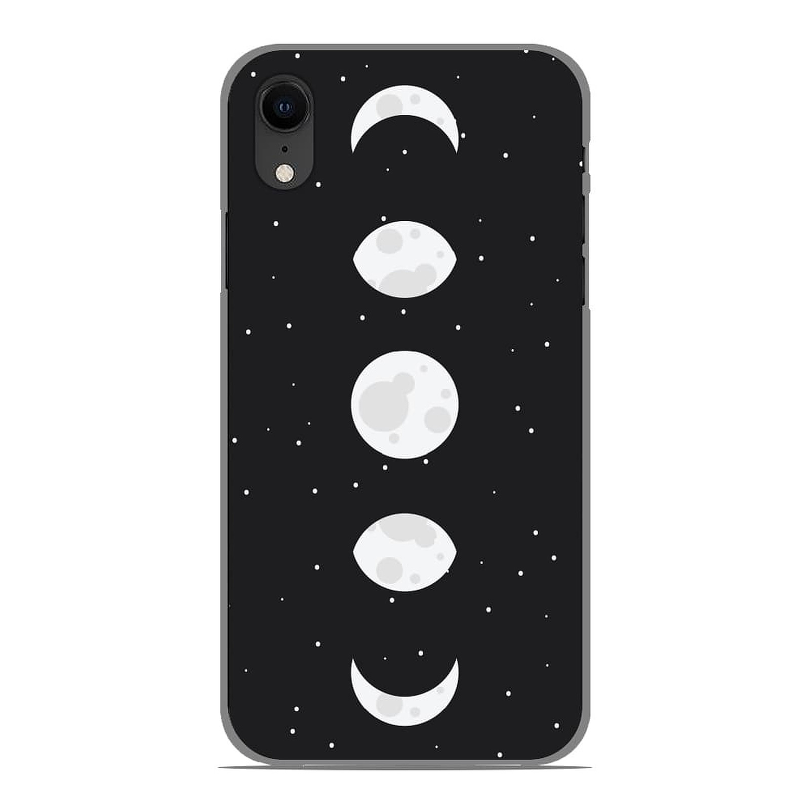 1001 Coques Coque silicone gel Apple iPhone XR motif Phase de Lune - Coque telephone 1001Coques
