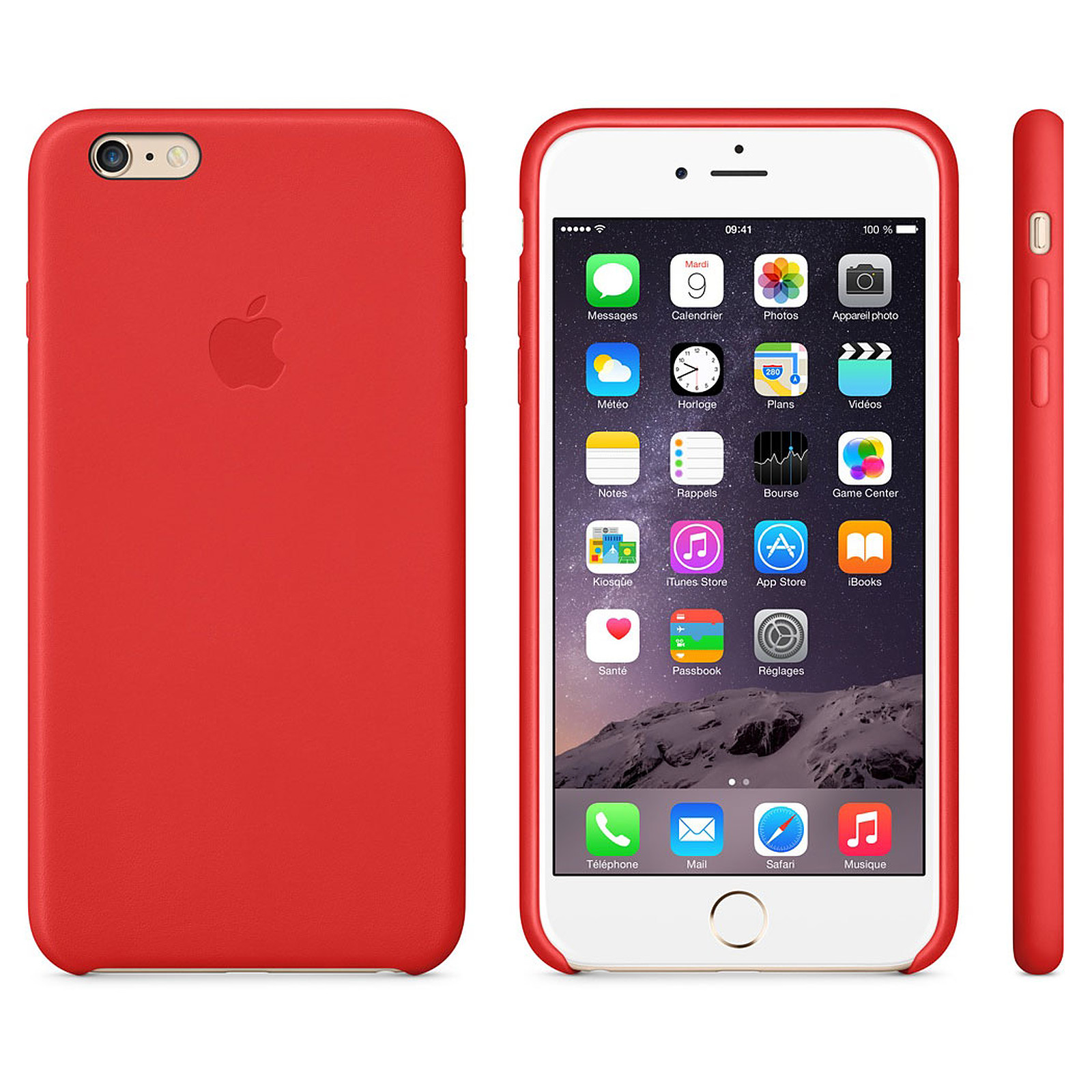 Apple Coque en cuir Rouge Apple iPhone 6 Plus - Coque telephone Apple