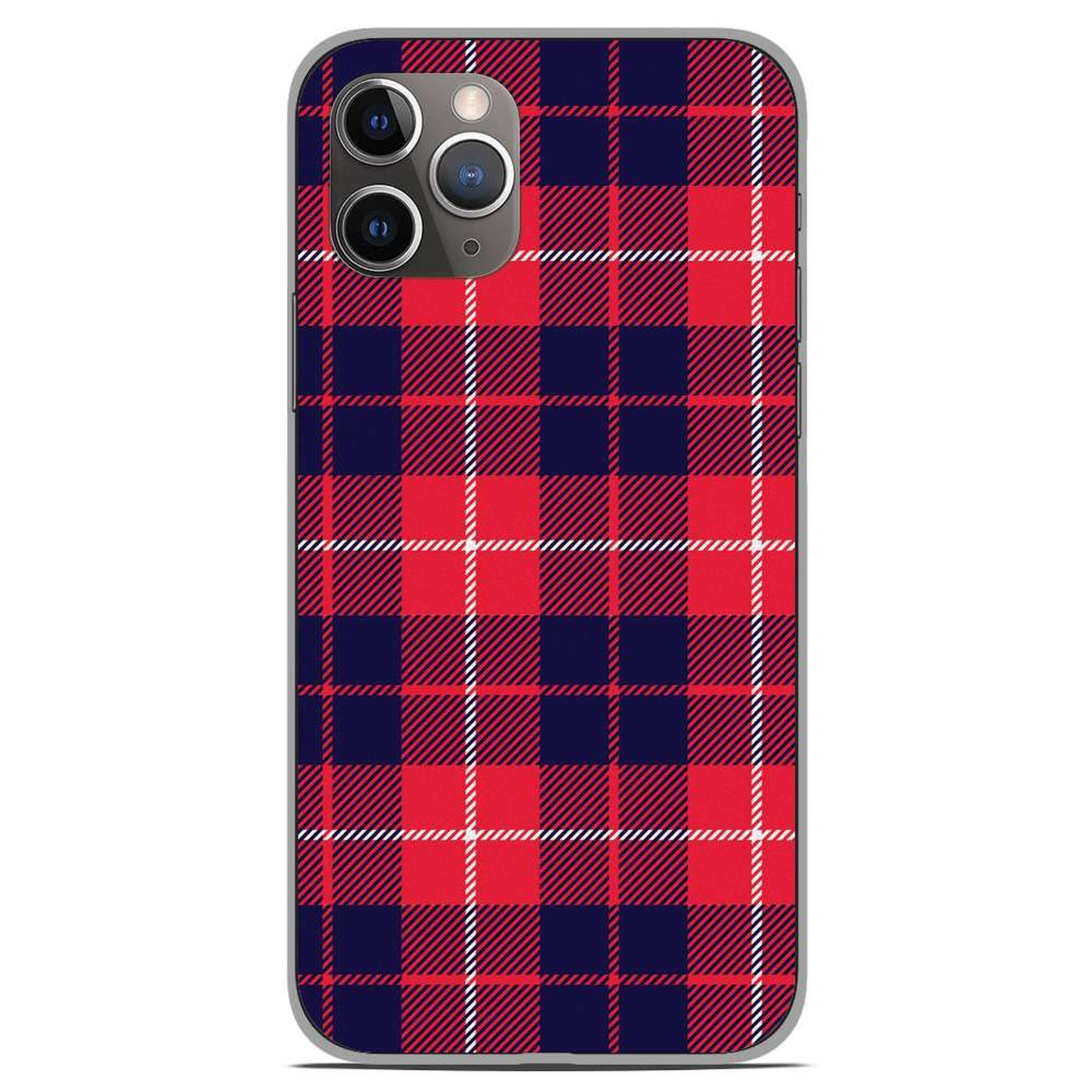 1001 Coques Coque silicone gel Apple iPhone 11 Pro motif Tartan Rouge 2 - Coque telephone 1001Coques