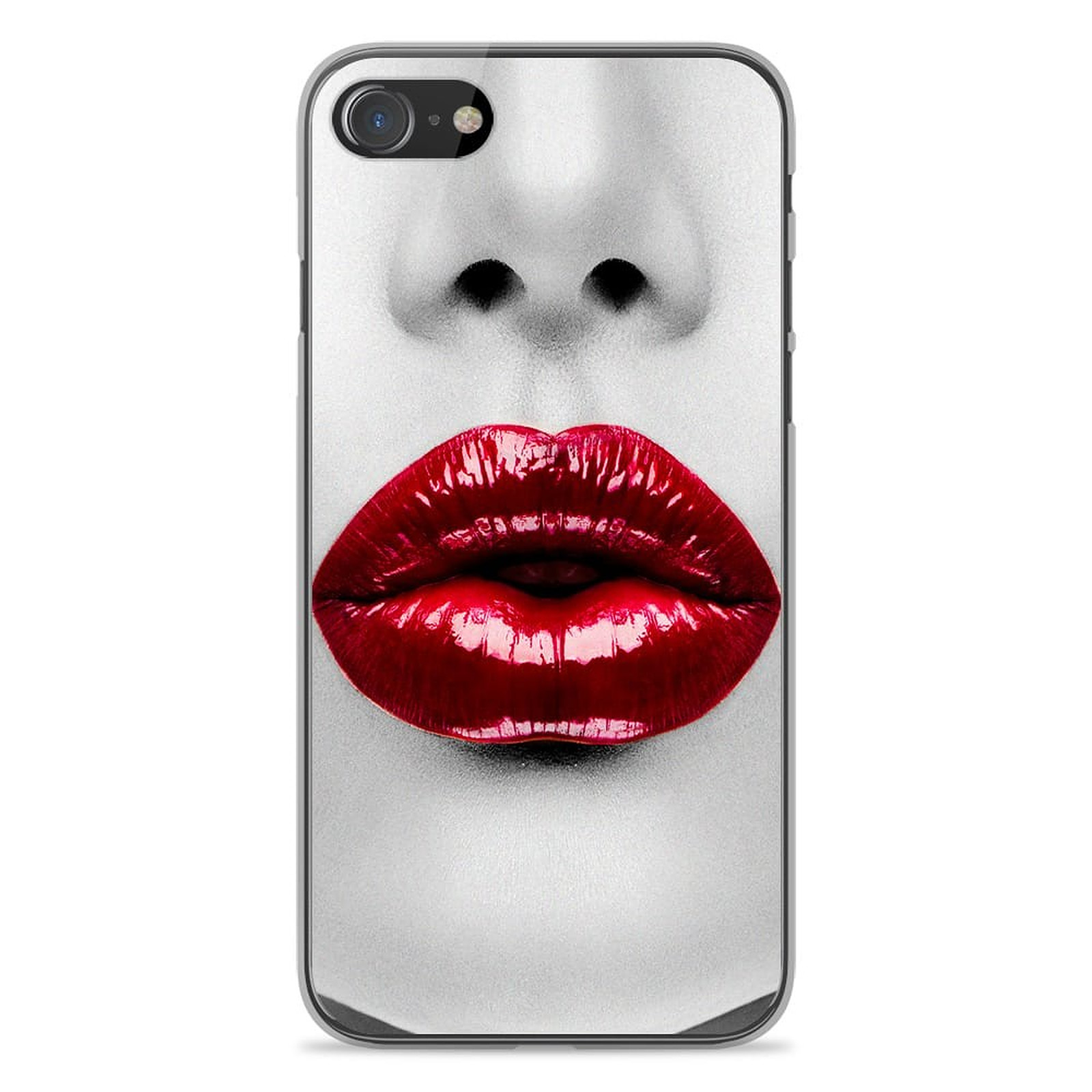 1001 Coques Coque silicone gel Apple iPhone SE 2020 motif Lèvres Rouges - Coque telephone 1001Coques