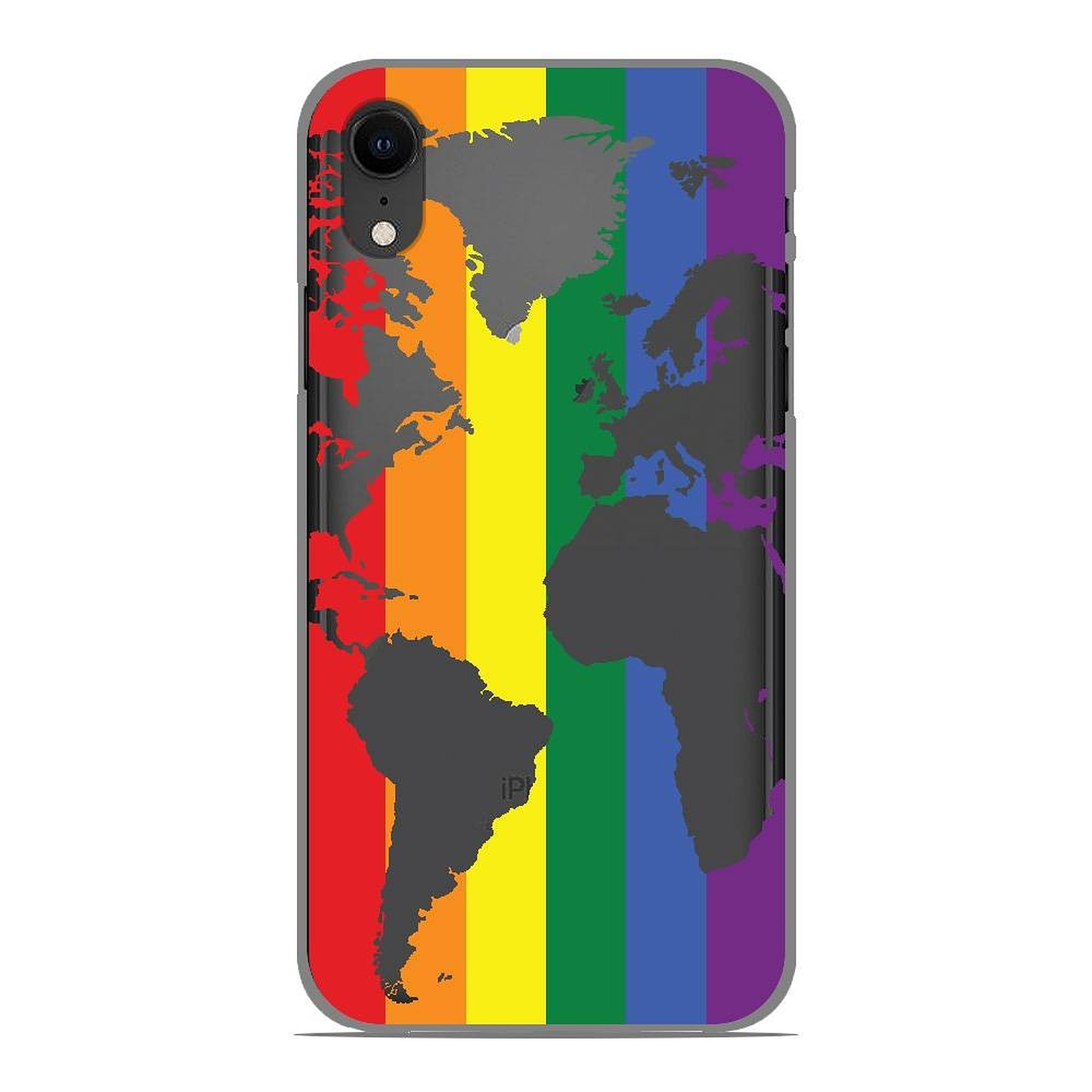 1001 Coques Coque silicone gel Apple iPhone XR motif Map LGBT - Coque telephone 1001Coques