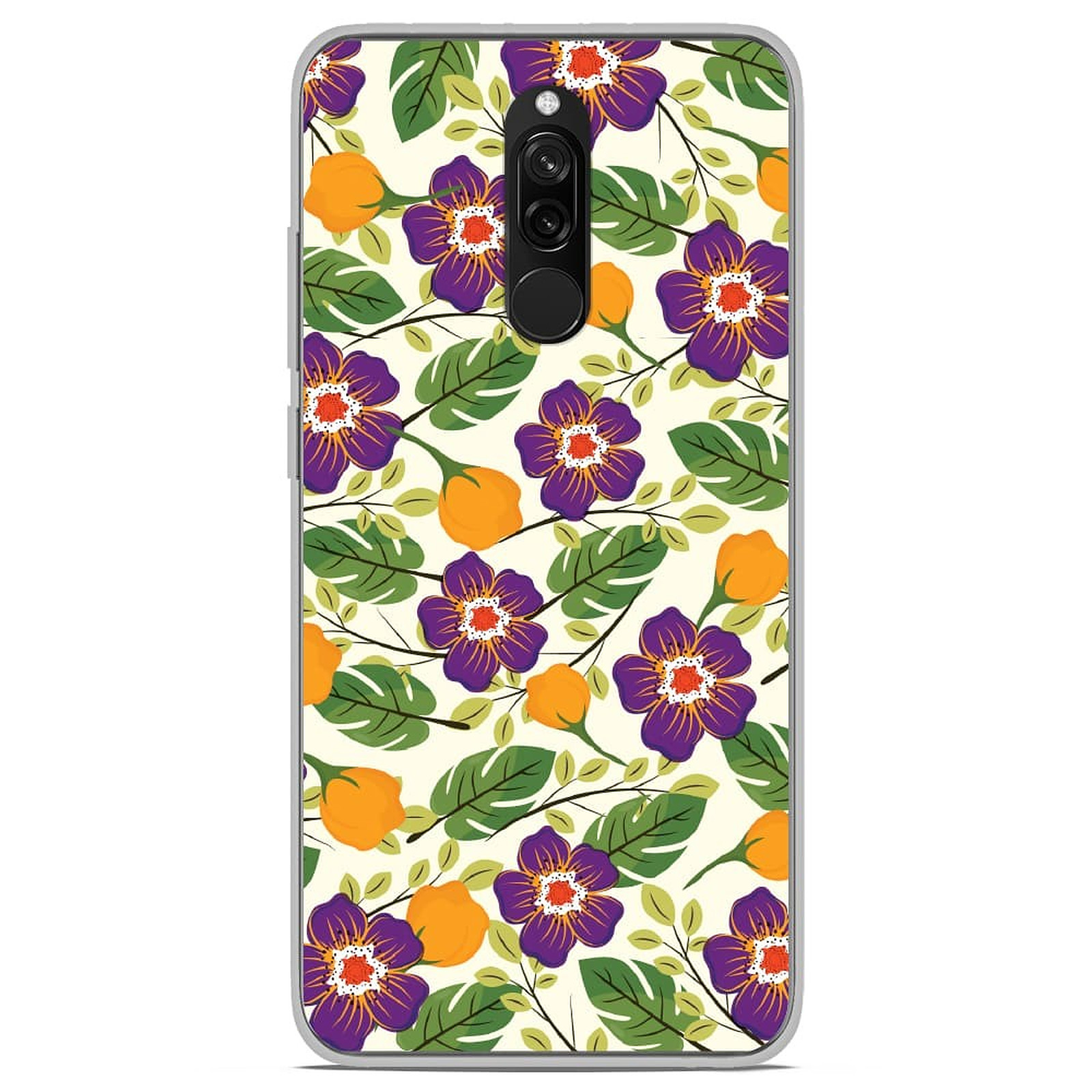 1001 Coques Coque silicone gel Xiaomi Redmi 7 motif Fleurs Violettes - Coque telephone 1001Coques