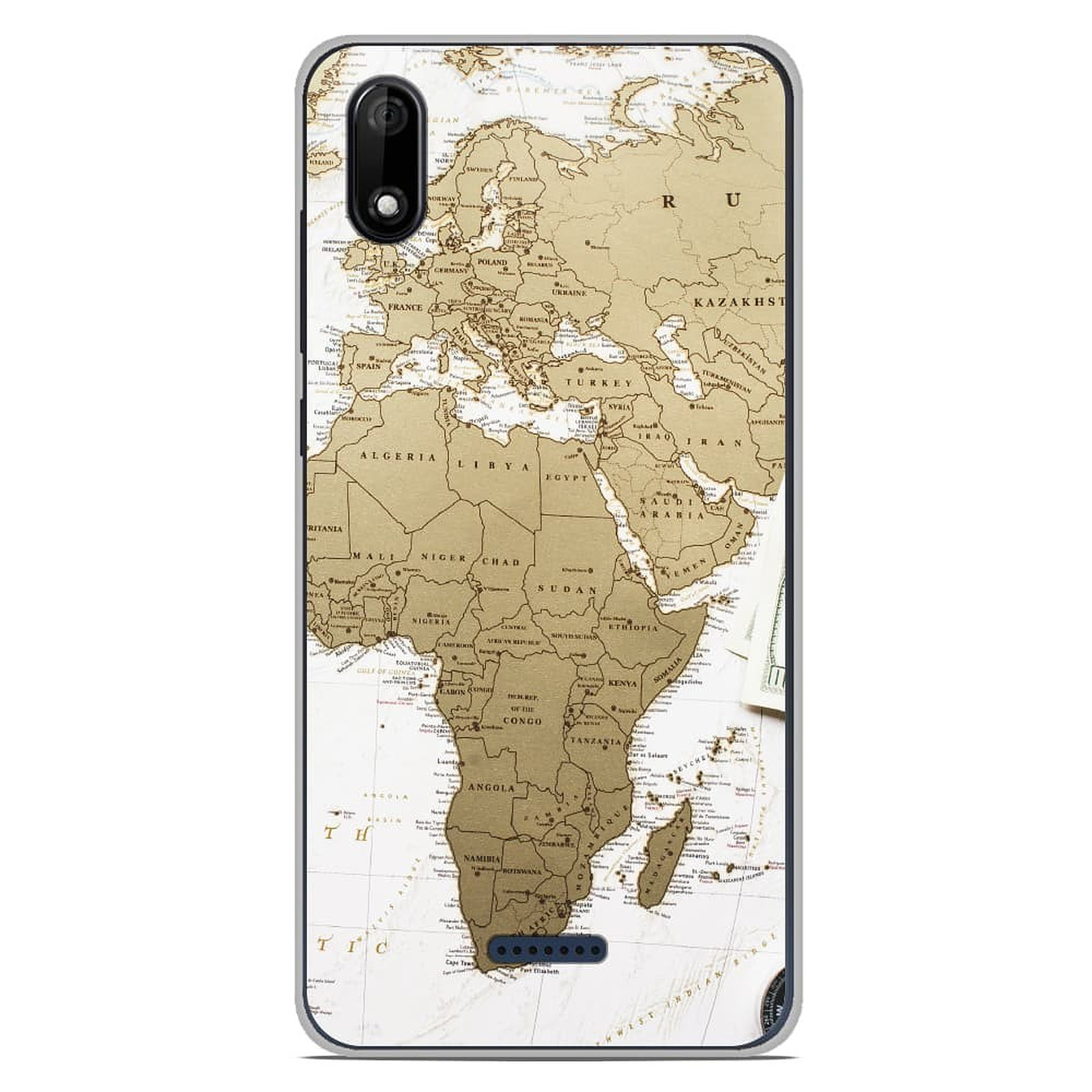 1001 Coques Coque silicone gel Wiko Y80 motif Map Europe Afrique - Coque telephone 1001Coques