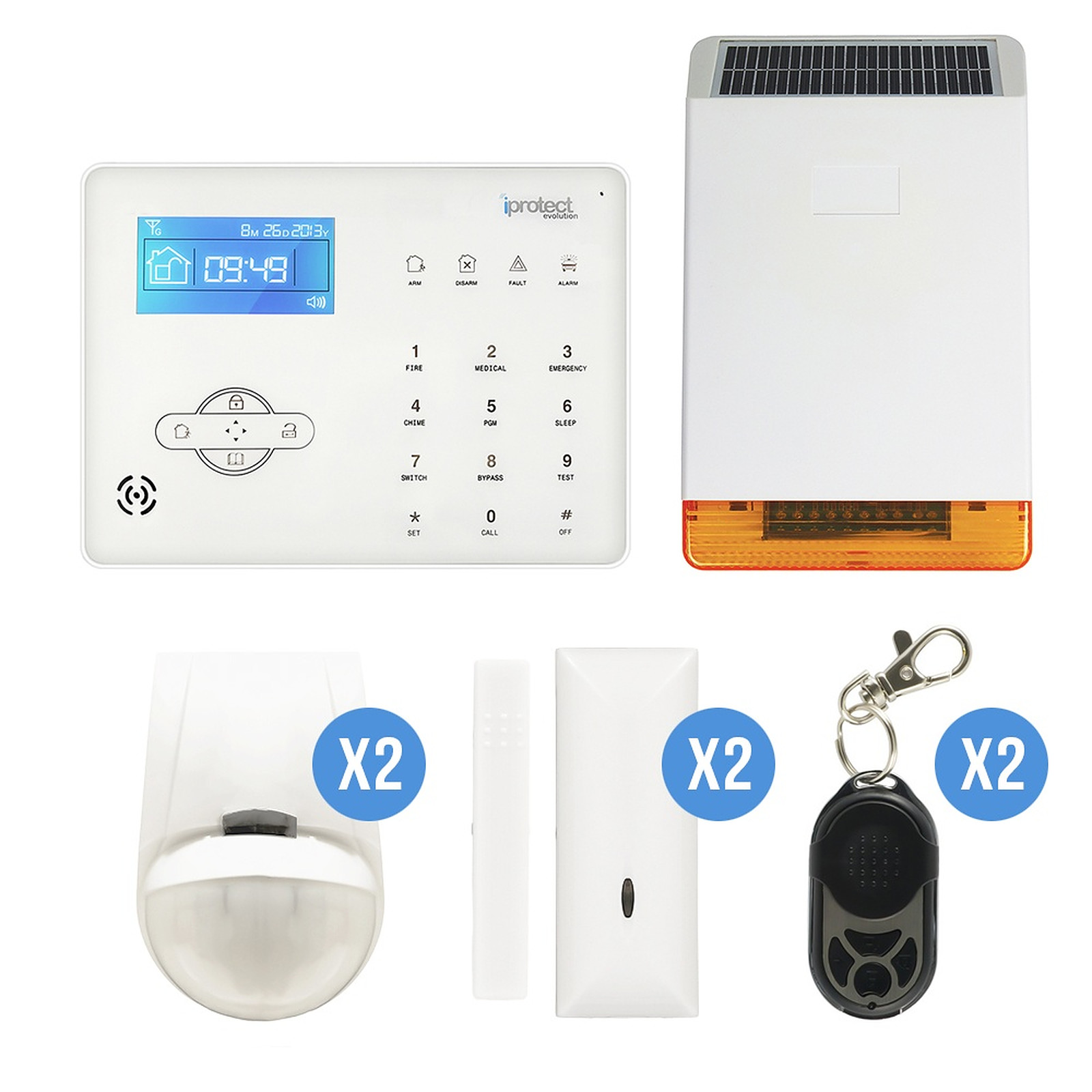 Iprotect - Kit 06 Alarme GSM avec sirène solaire - Kit alarme iprotect