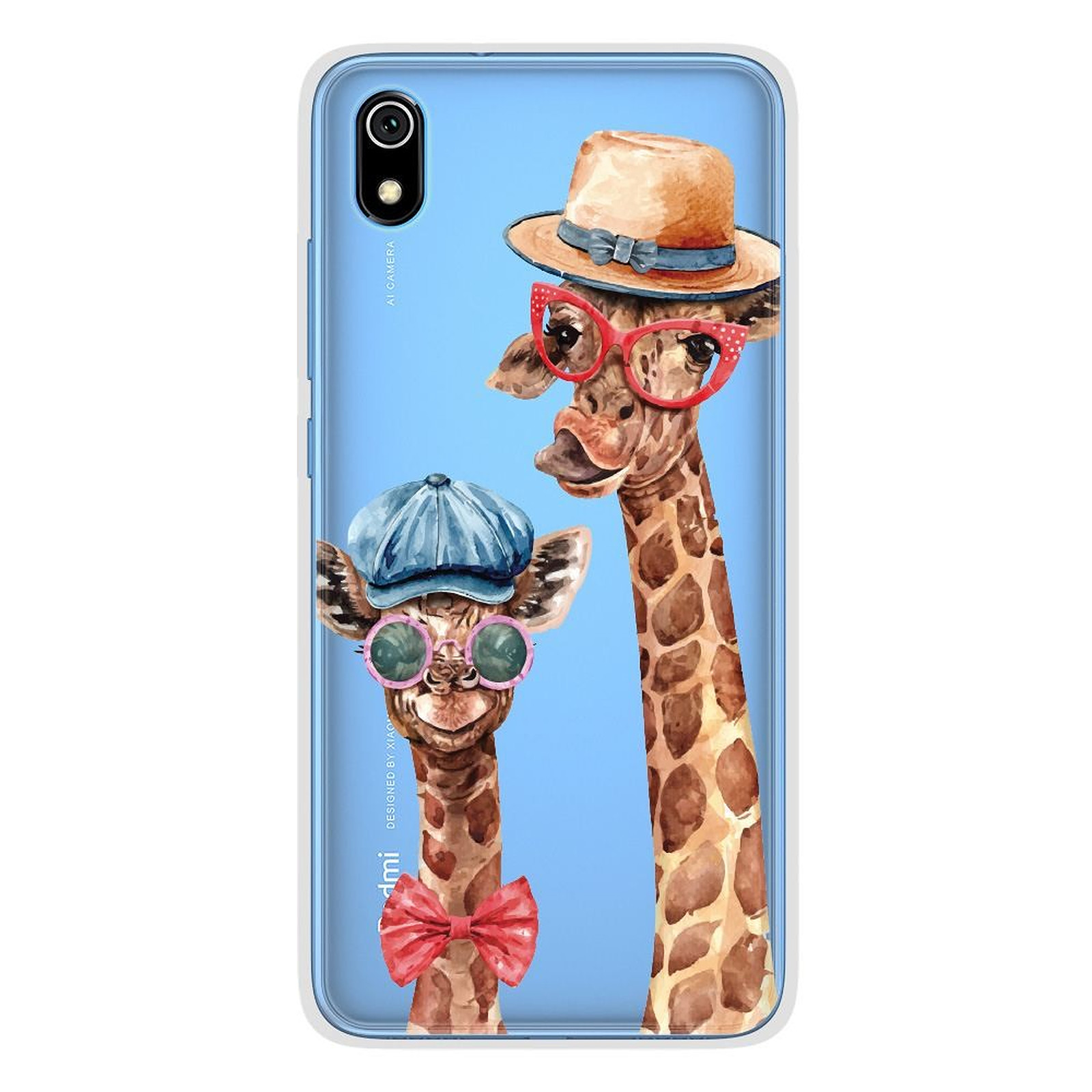 1001 Coques Coque silicone gel Xiaomi Redmi 7A motif Funny Girafe - Coque telephone 1001Coques