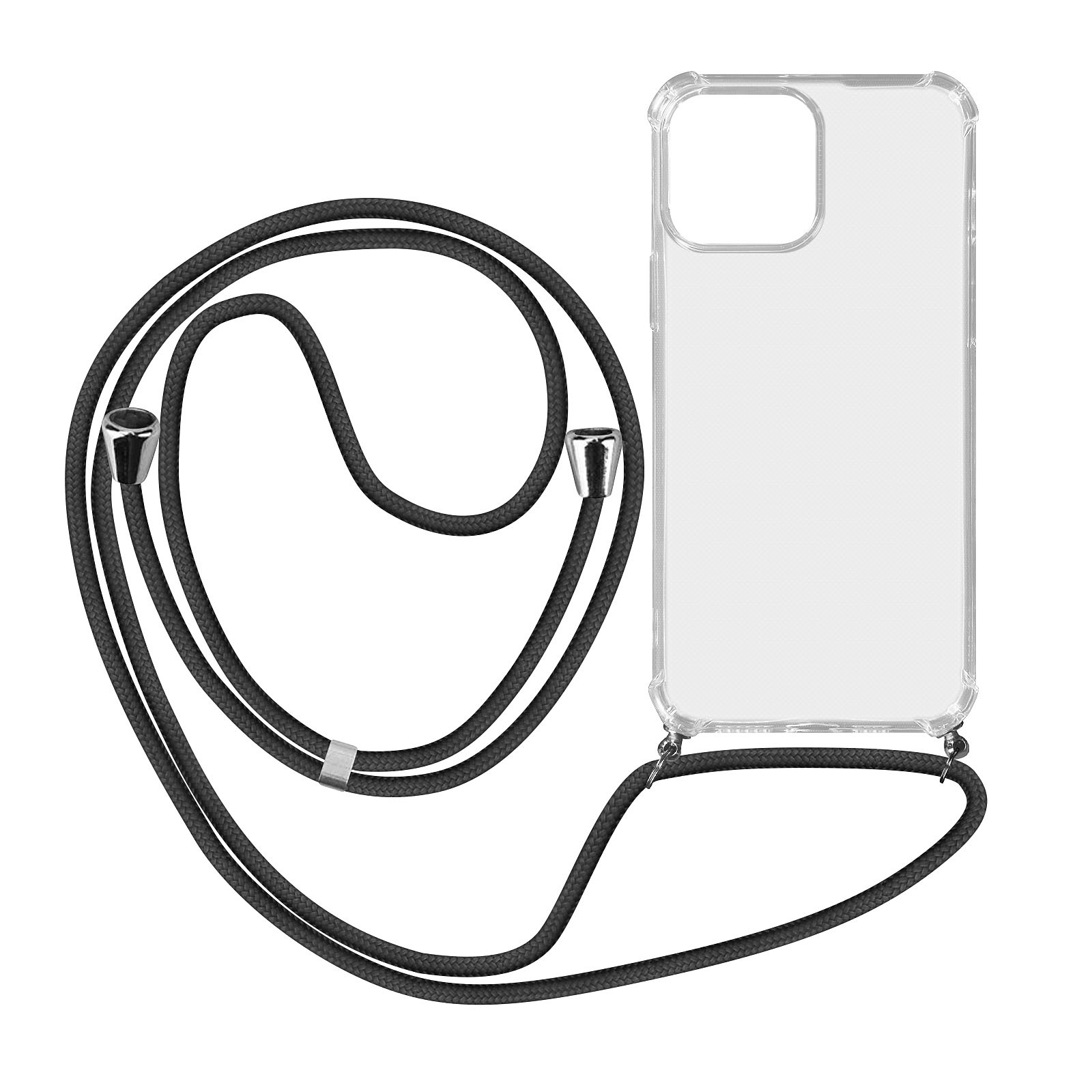 Avizar Coque Cordon Transparente Pour iPhone 13 Pro Lanière Amovible Noir - Coque telephone Avizar