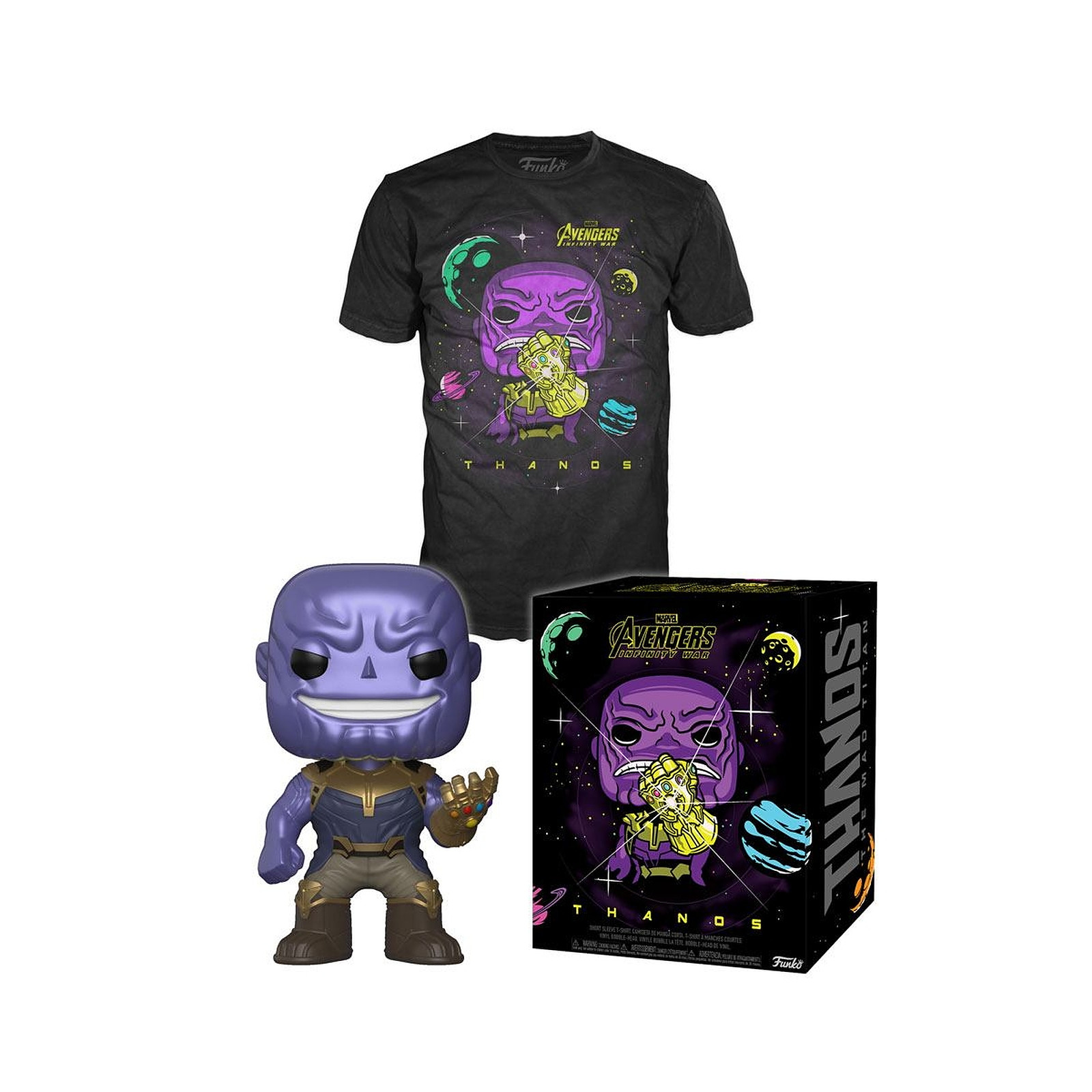 Avengers Infinity War - POP! & Tee set figurine et T-Shirt Thanos - Taille S - Figurines Funko