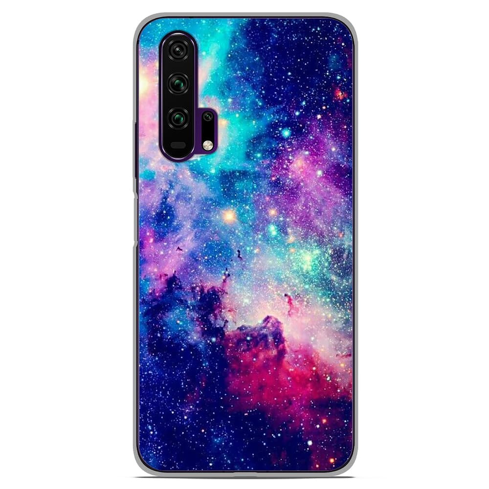 1001 Coques Coque silicone gel Huawei Honor 20 Pro motif Galaxie Bleue - Coque telephone 1001Coques