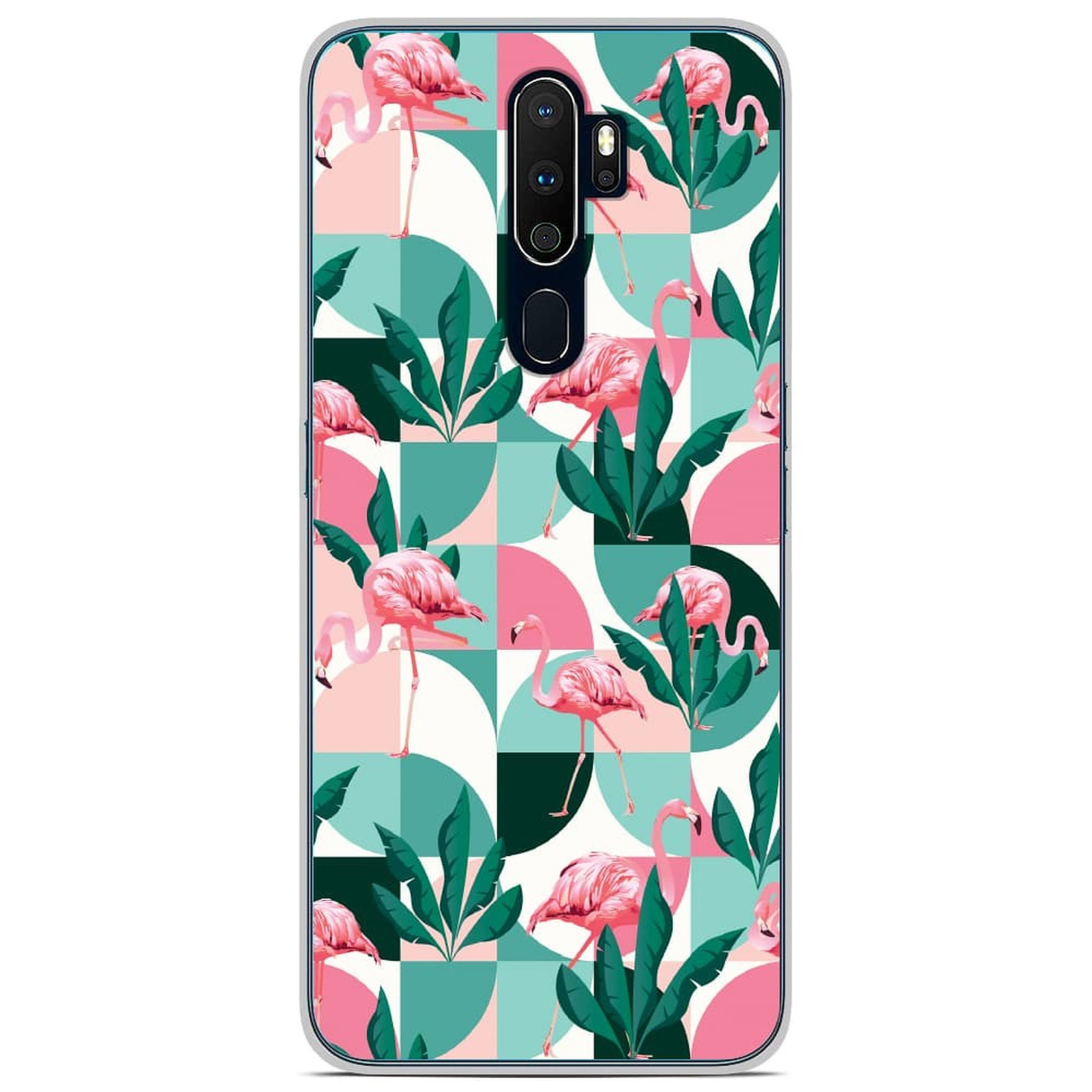 1001 Coques Coque silicone gel Oppo A9 2020 motif Flamants Roses ge´ome´trique - Coque telephone 1001Coques
