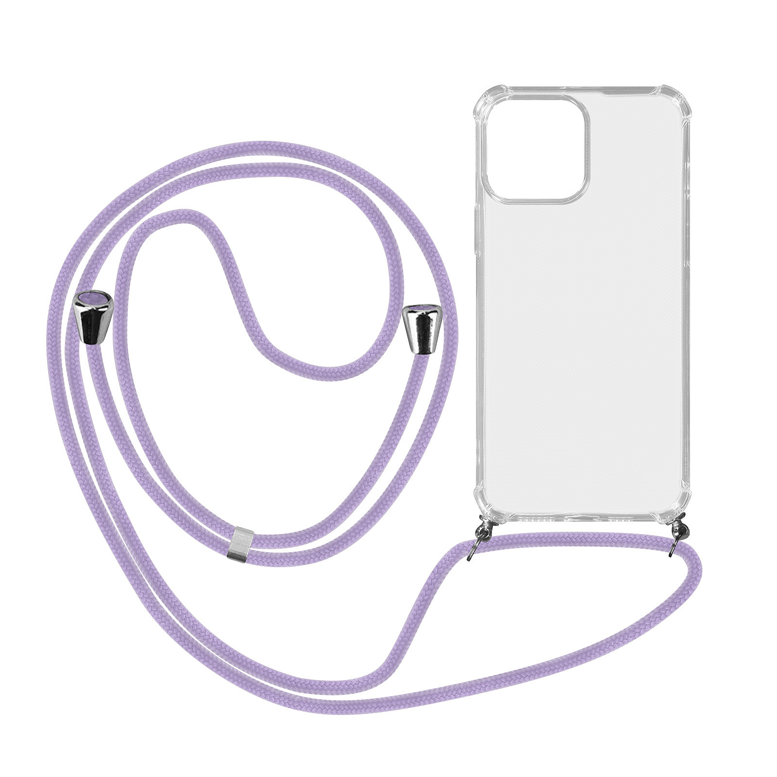 Avizar Coque Cordon Transparente Pour iPhone 13 Mini Lanière Amovible violet - Coque telephone Avizar