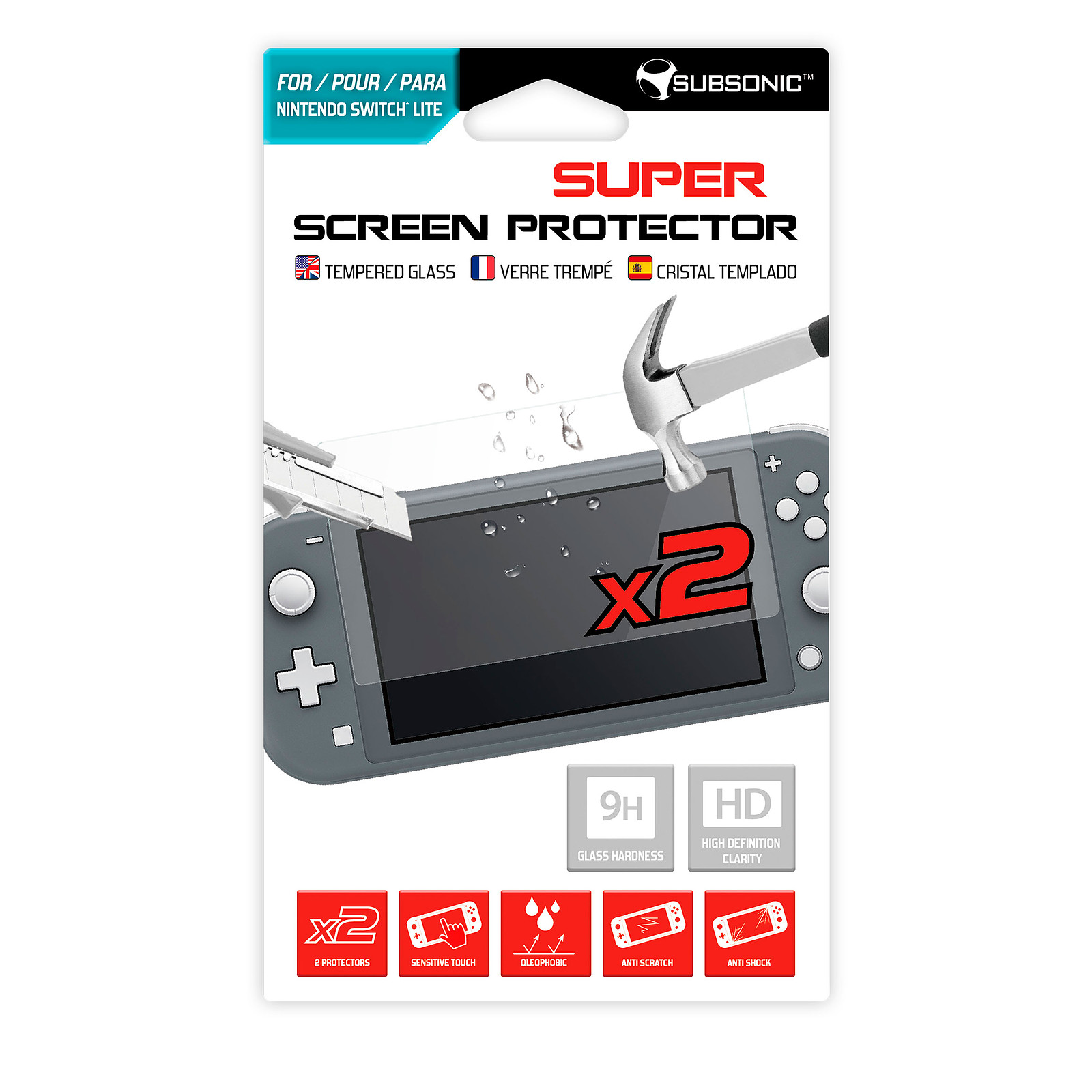 Subsonic Switch Lite Hard Tempered glass screel protector - Accessoires Switch Subsonic
