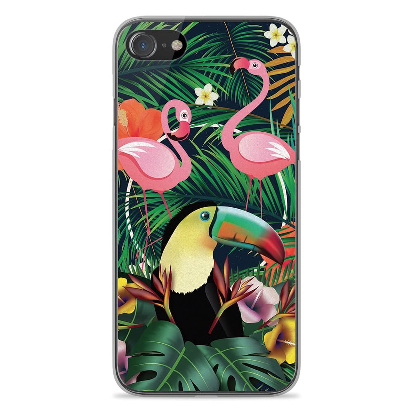 1001 Coques Coque silicone gel Apple iPhone SE 2020 motif Tropical Toucan - Coque telephone 1001Coques