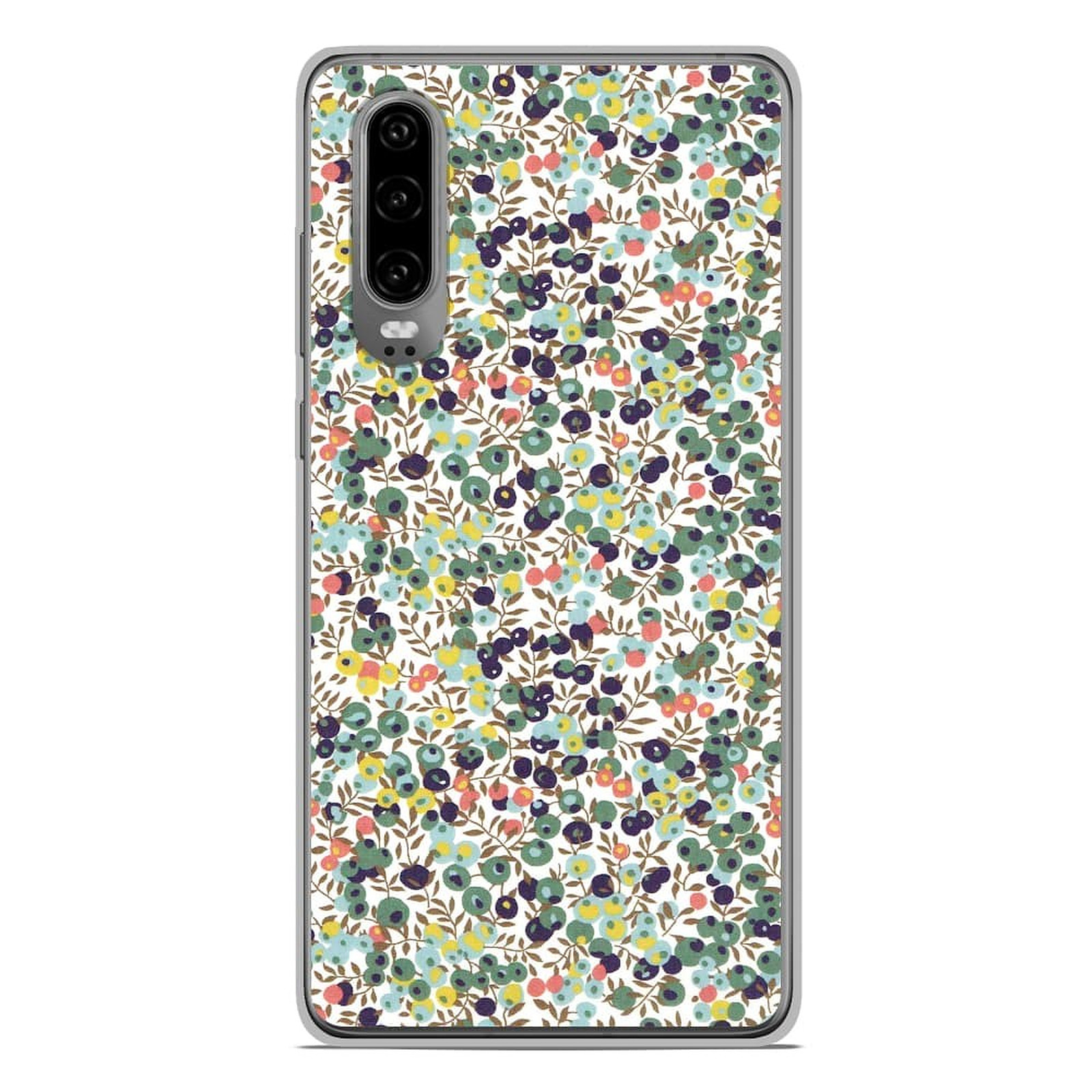 1001 Coques Coque silicone gel Huawei P30 motif Liberty Wiltshire Vert - Coque telephone 1001Coques