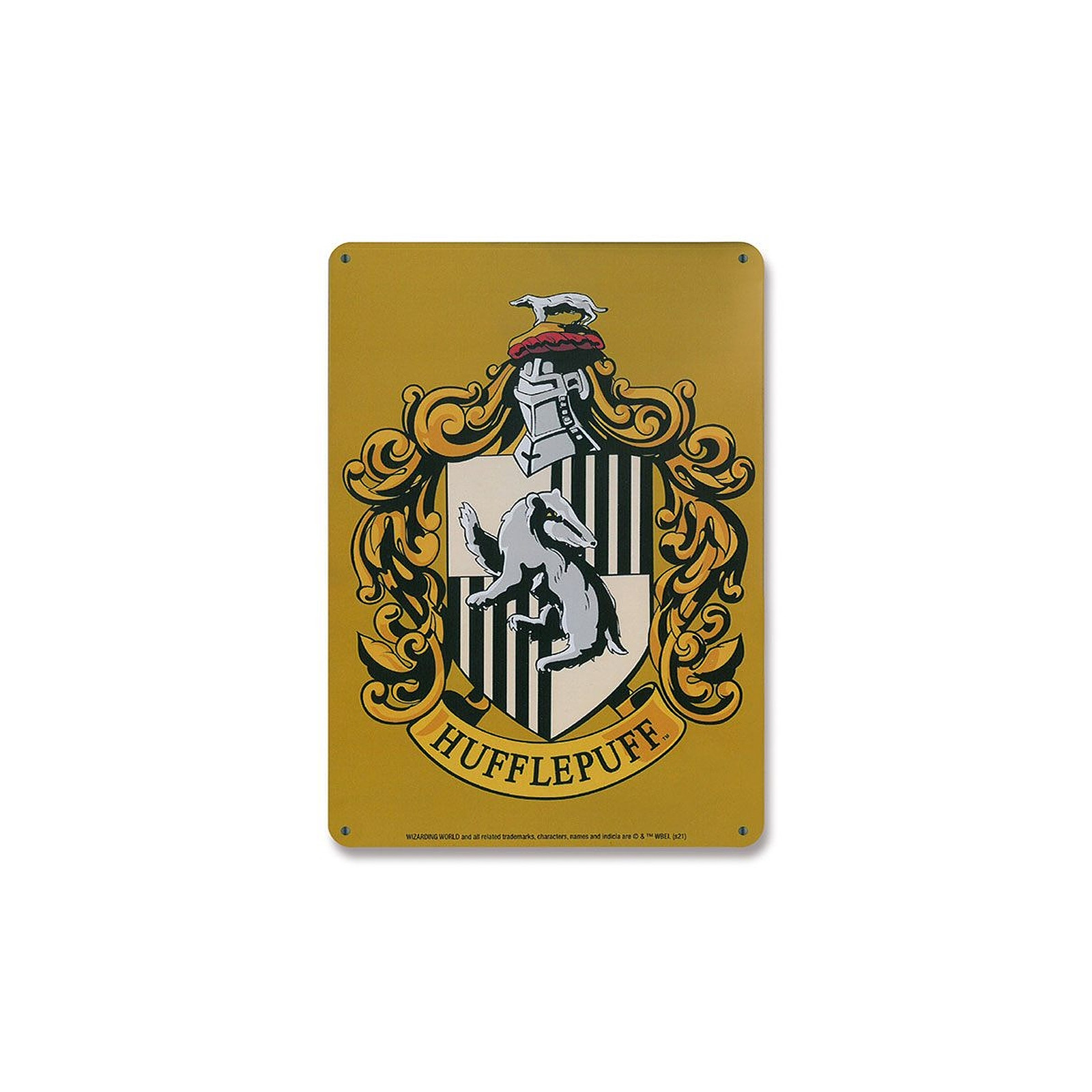 Harry Potter - Panneau metal Hufflepuff 15 x 21 cm - Posters Logoshirt