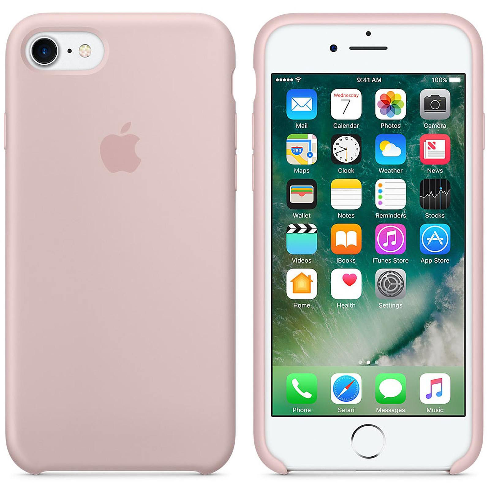 Apple Coque en silicone Rose des sables Apple iPhone 7 - Coque telephone Apple