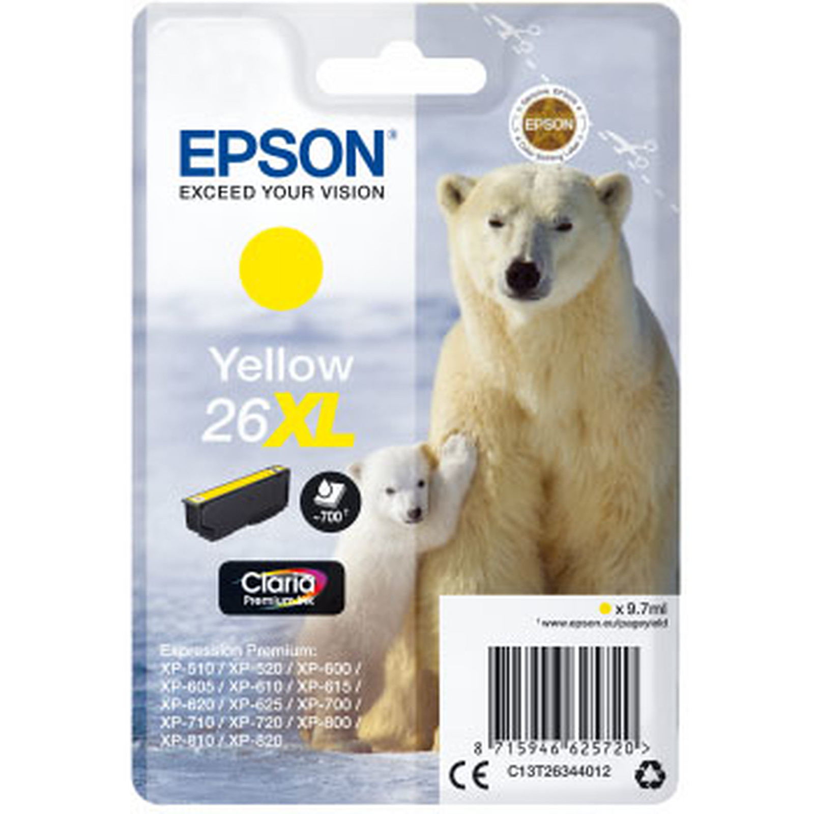 Epson Ours Polaire 26 XL Jaune - Cartouche imprimante Epson