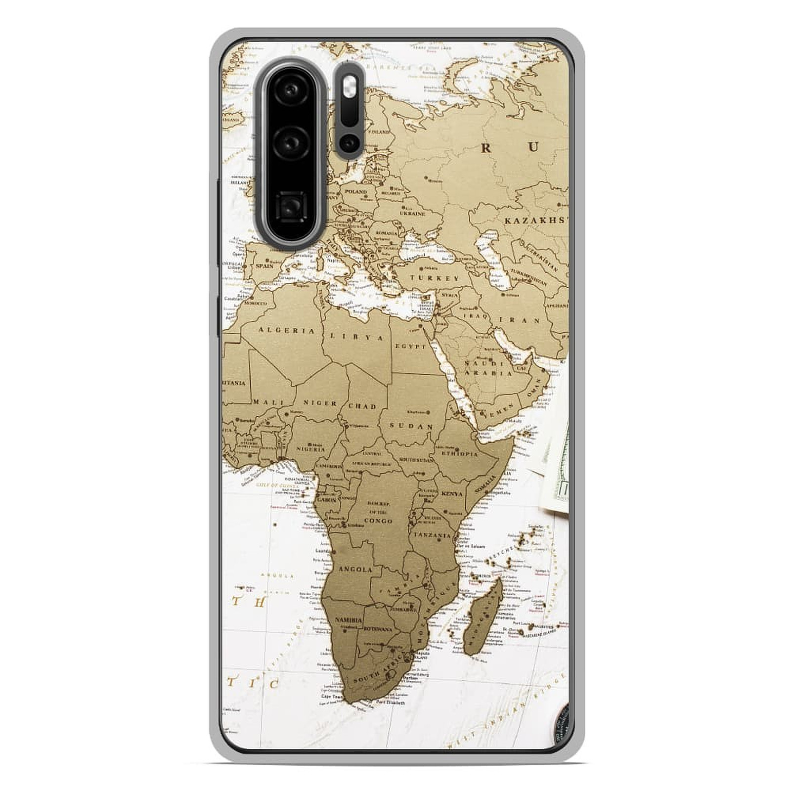 1001 Coques Coque silicone gel Huawei P30 Pro motif Map Europe Afrique - Coque telephone 1001Coques