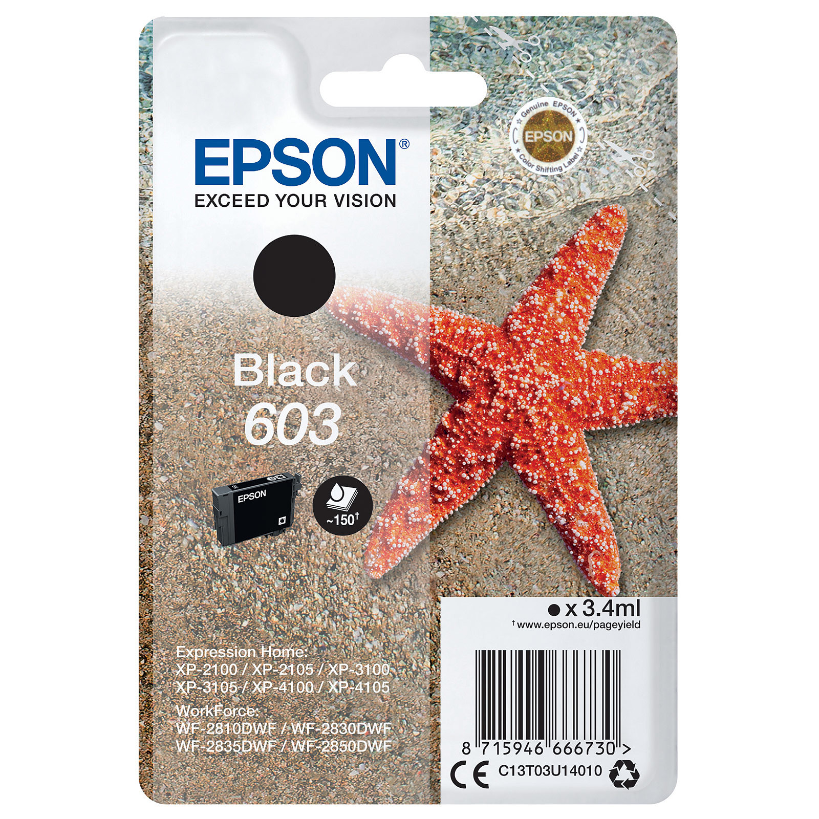 Epson Etoile de mer 603 Noir - Cartouche imprimante Epson