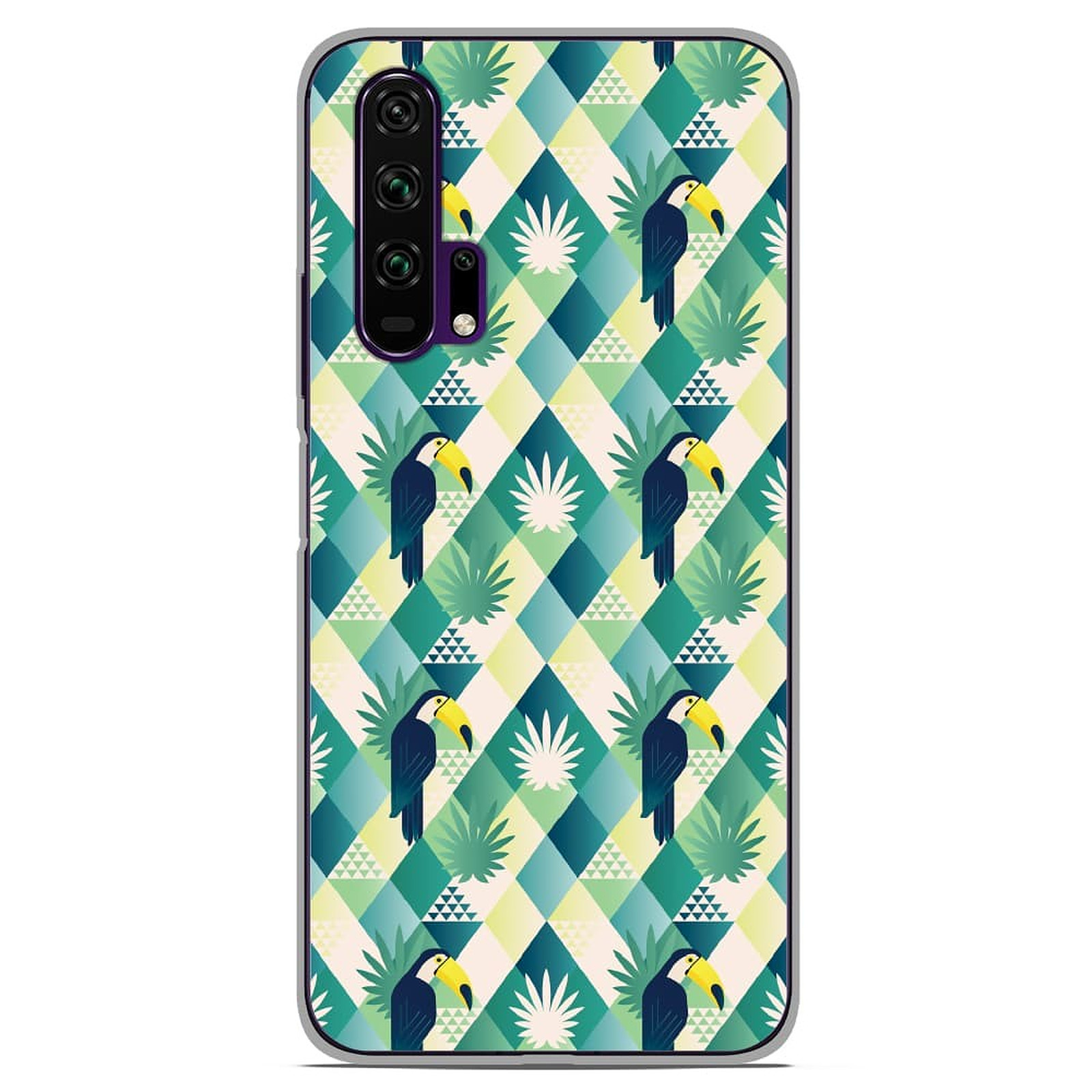 1001 Coques Coque silicone gel Huawei Honor 20 Pro motif Toucan losange - Coque telephone 1001Coques