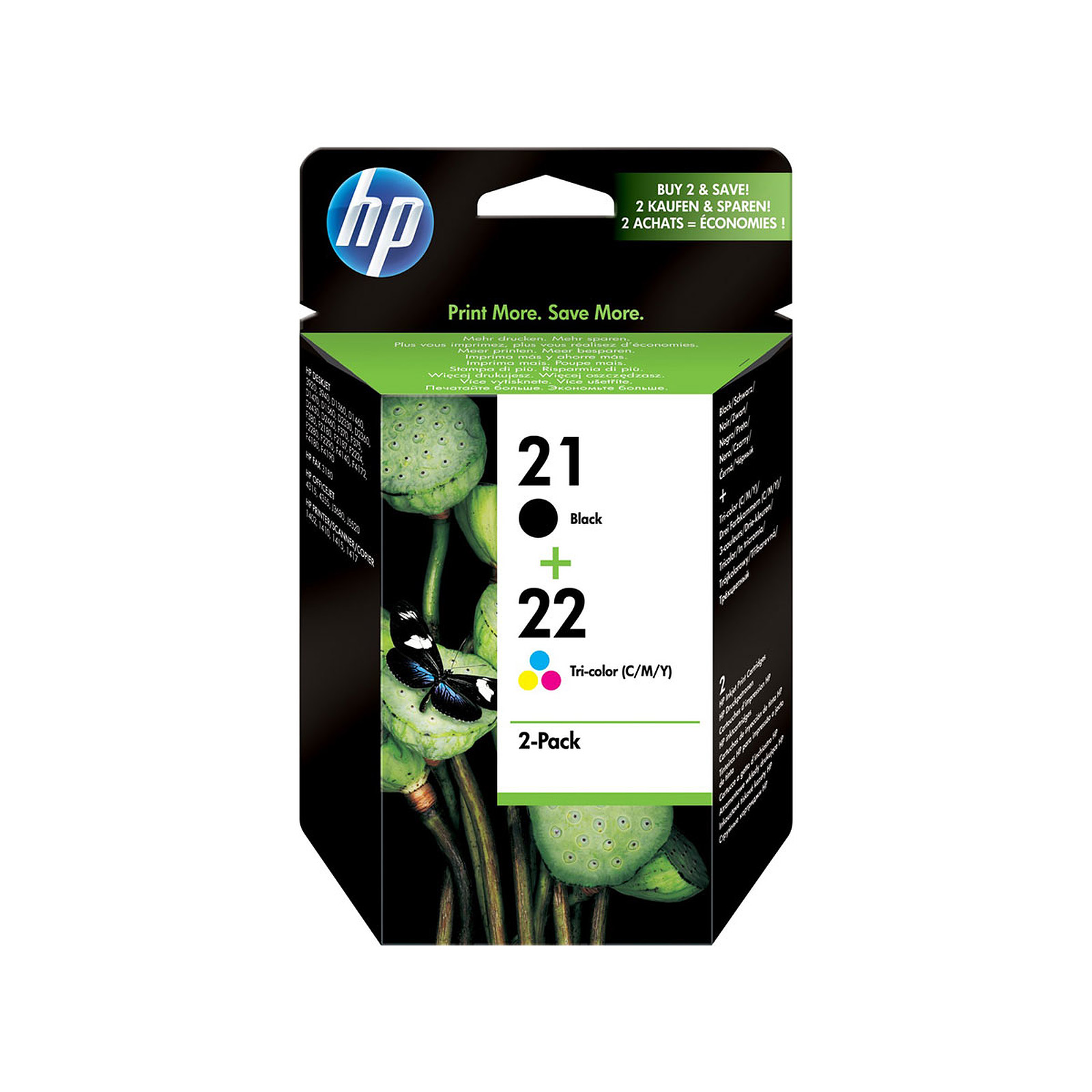 HP 21/22 Pack combo de 2 (SD367AE) - Noir/3 Couleurs - Cartouche imprimante HP