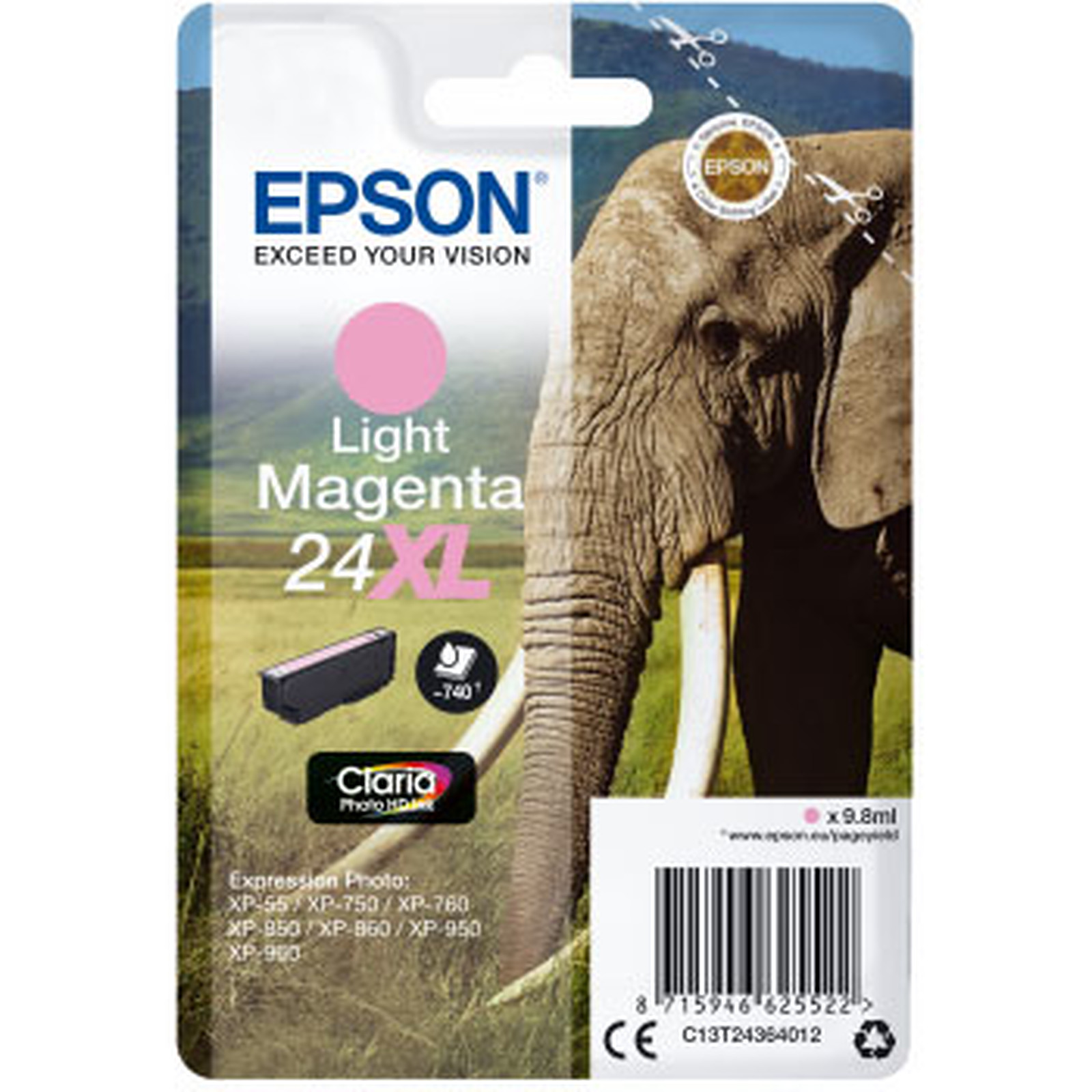 Epson Elephant 24XL Magenta clair - Cartouche imprimante Epson