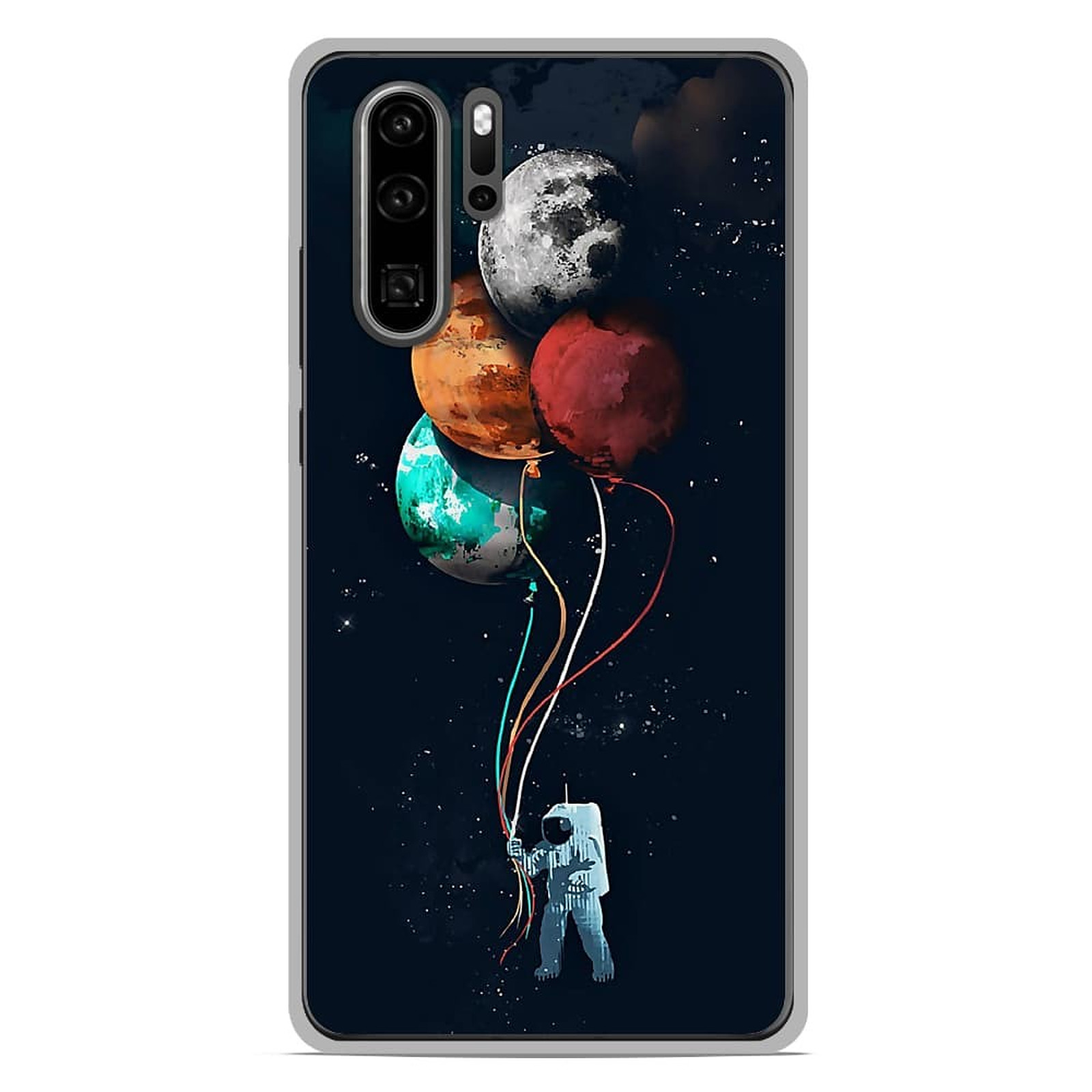 1001 Coques Coque silicone gel Huawei P30 Pro motif Cosmonaute aux Ballons - Coque telephone 1001Coques