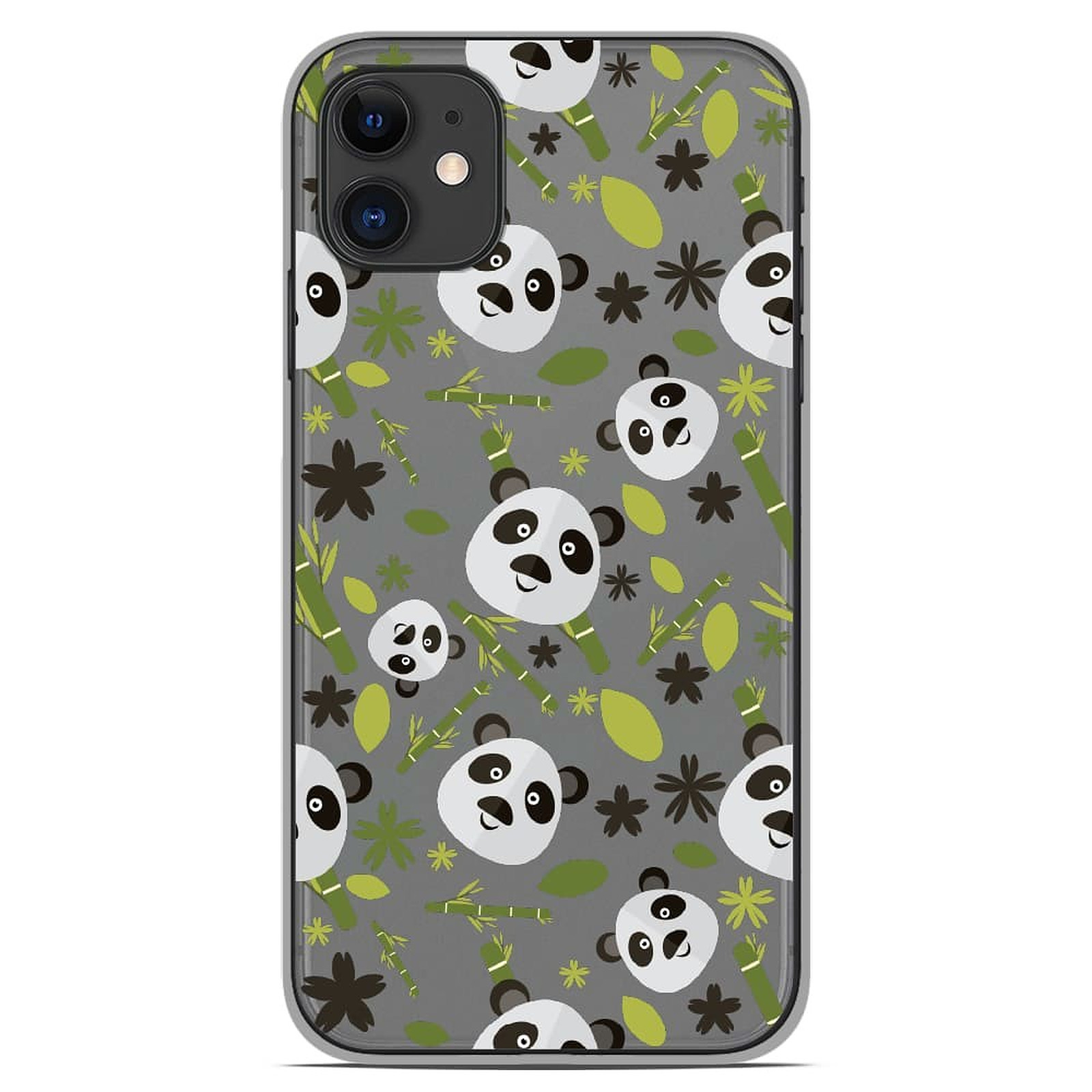 1001 Coques Coque silicone gel Apple iPhone 11 motif Pandas et Bambou - Coque telephone 1001Coques