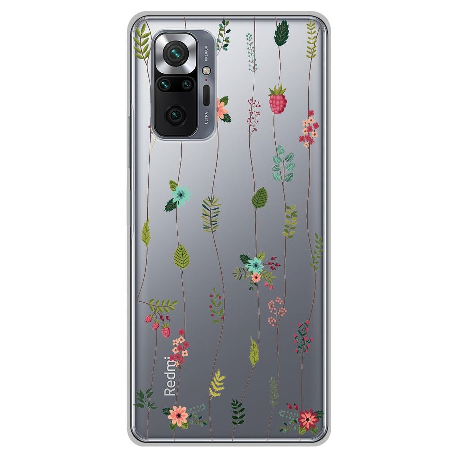 1001 Coques Coque silicone gel Xiaomi Redmi Note 10 Pro motif Montee de fleurs - Coque telephone 1001Coques