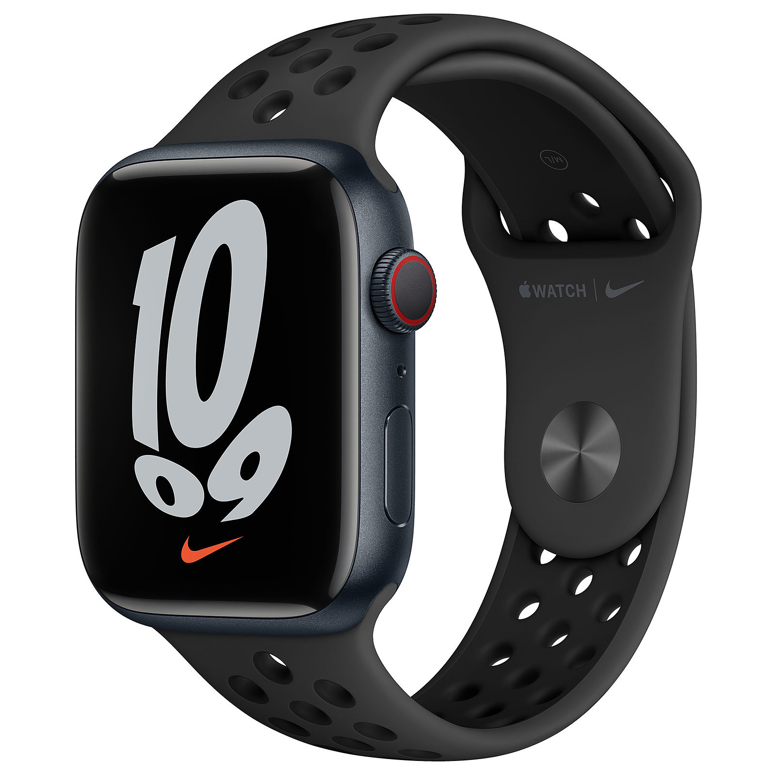 Apple Watch Nike Series 7 GPS + Cellular Aluminium Midnight Sport Band 45 mm - Montre connectee Apple