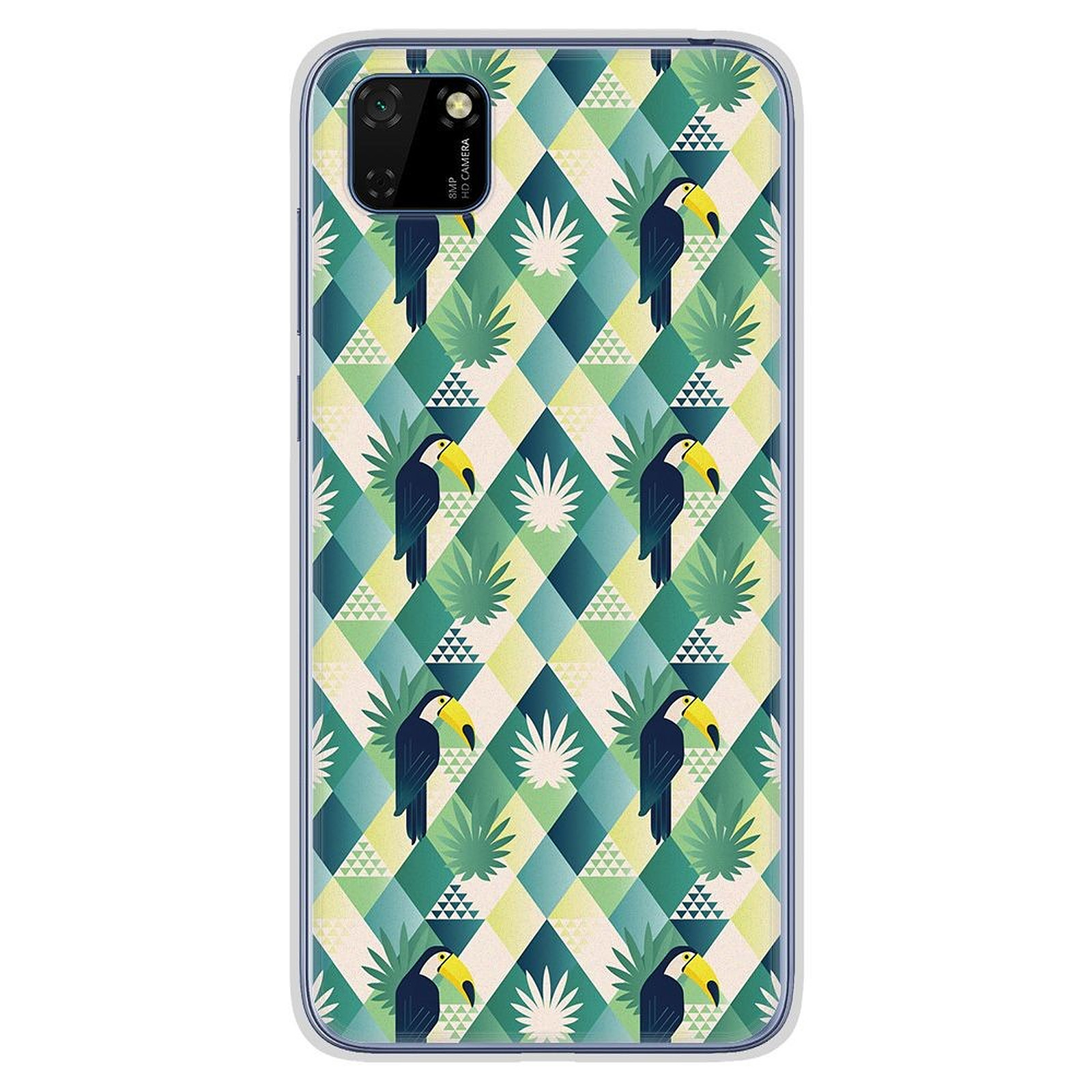 1001 Coques Coque silicone gel Huawei Y5P motif Toucan losange - Coque telephone 1001Coques