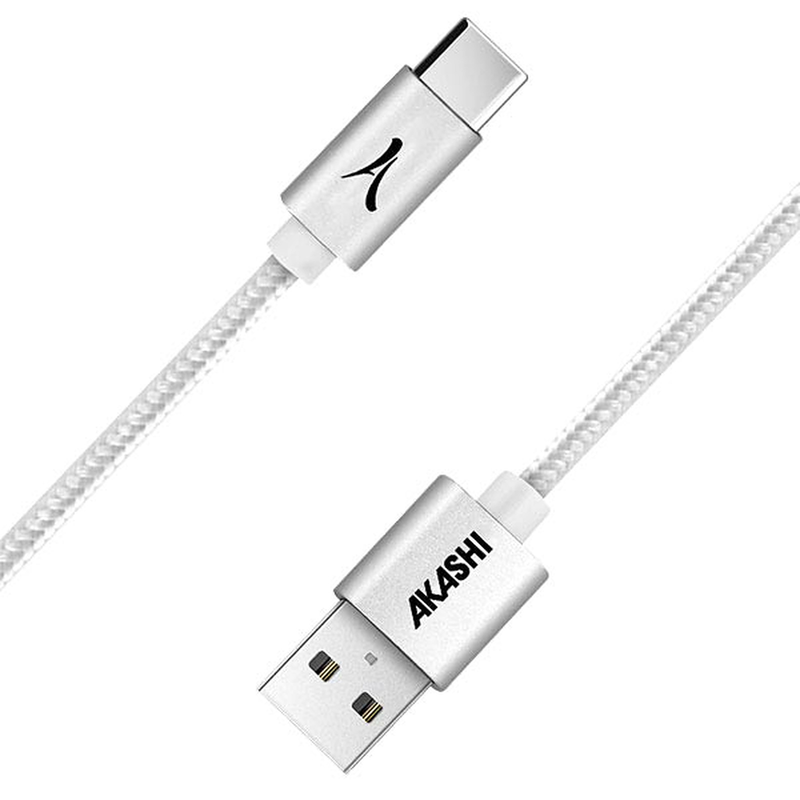 Akashi Cable Alu & Tresse USB-C (Blanc) - USB Akashi
