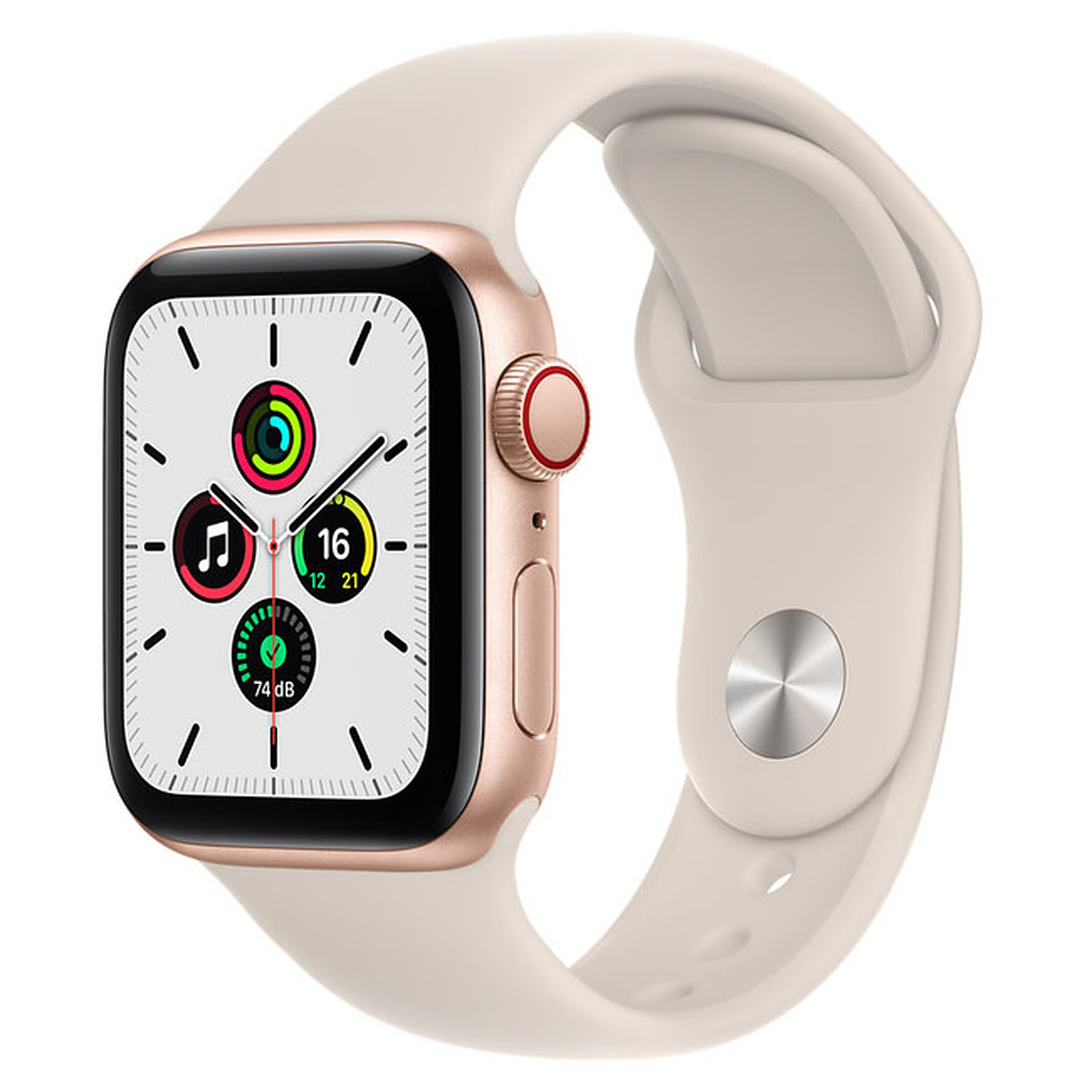 Apple Watch SE GPS + Cellular Gold Aluminium Sport Band Stellar Light 40 mm - Montre connectee Apple