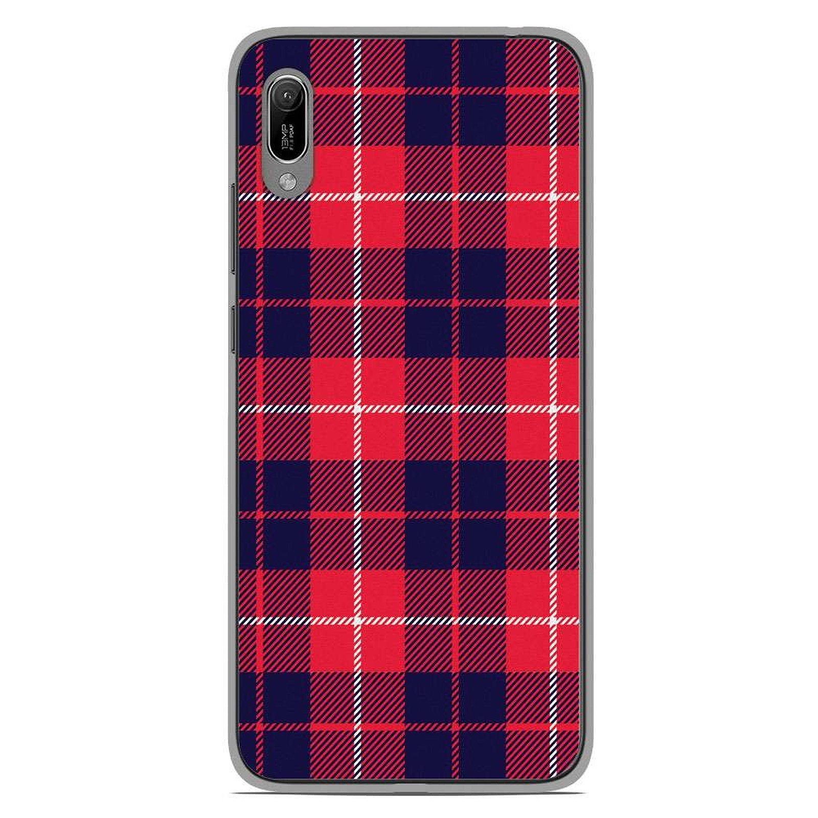 1001 Coques Coque silicone gel Huawei Y6 2019 motif Tartan Rouge 2 - Coque telephone 1001Coques
