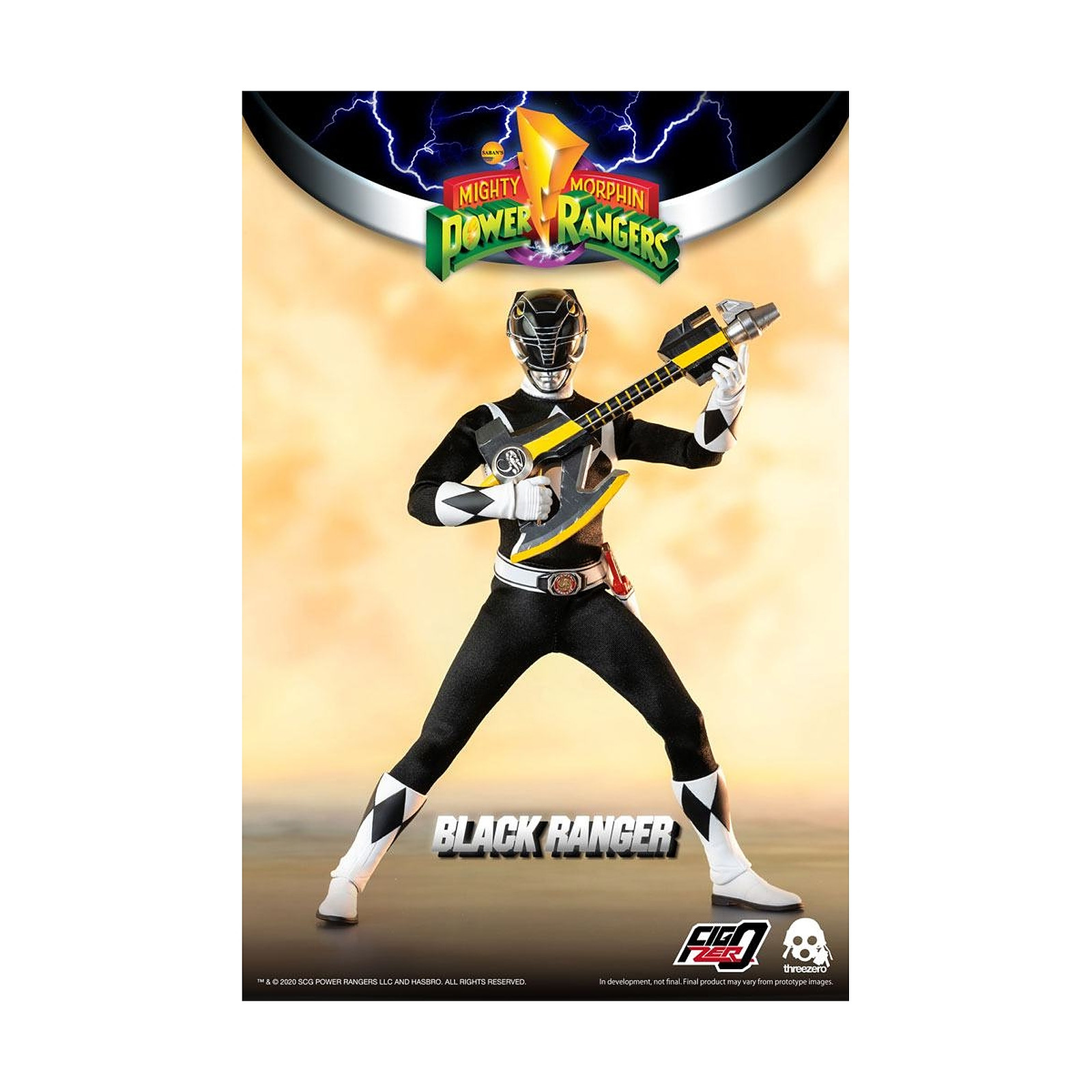 Power Rangers : Mighty Morphin - Figurine FigZero 1/6 Black Ranger 30 cm - Figurines Threezero