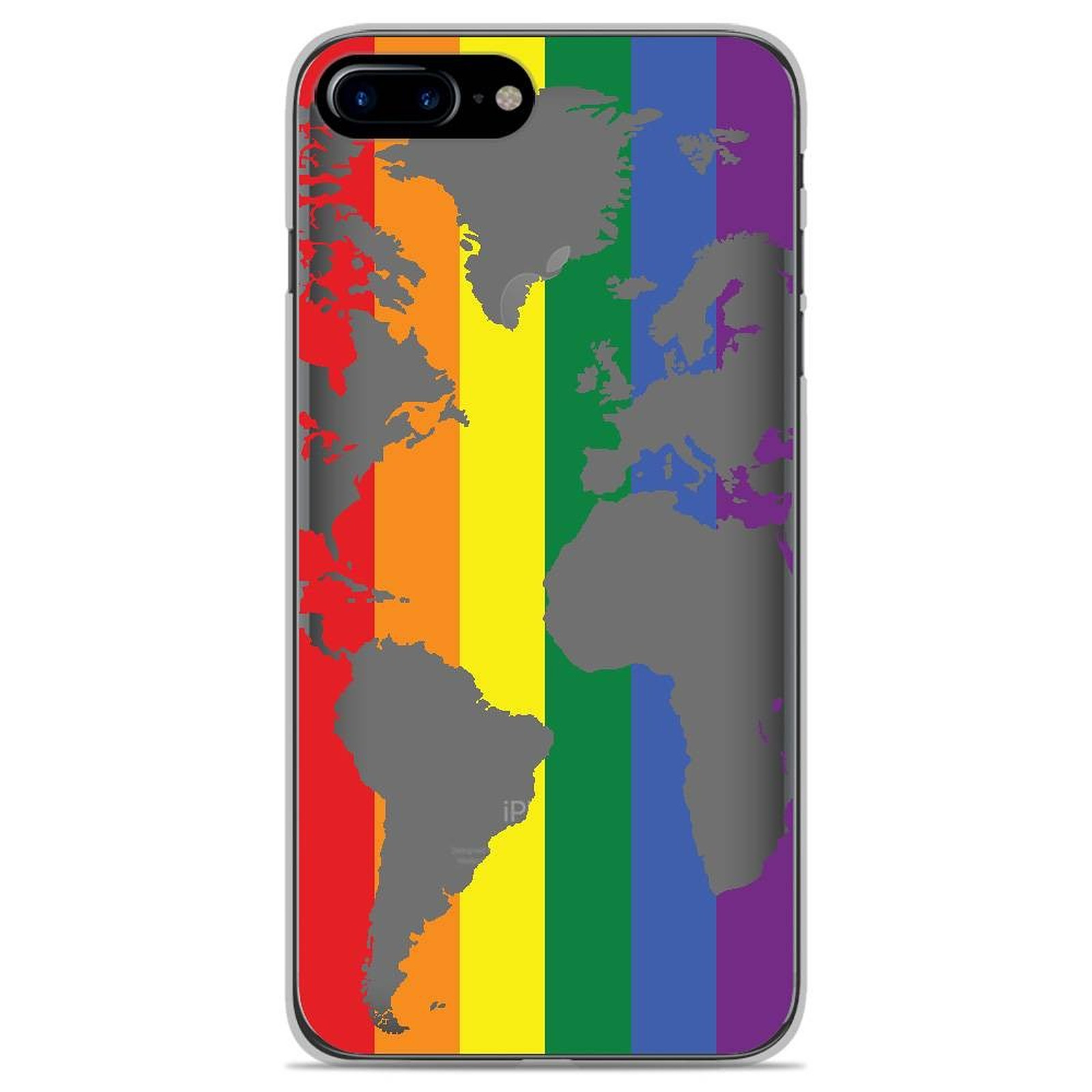 1001 Coques Coque silicone gel Apple iPhone 7 Plus motif Map LGBT - Coque telephone 1001Coques
