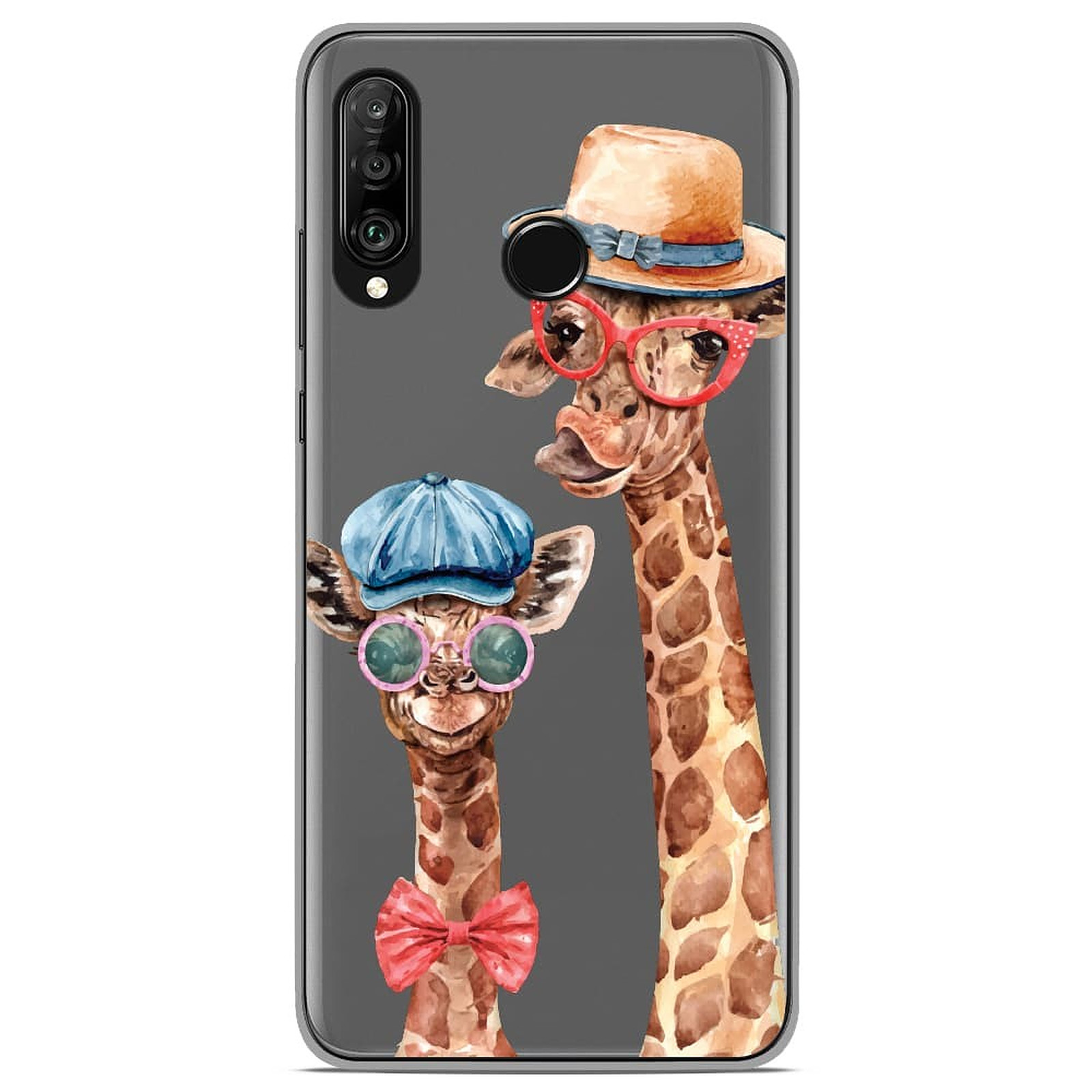1001 Coques Coque silicone gel Huawei P30 Lite motif Funny Girafe - Coque telephone 1001Coques