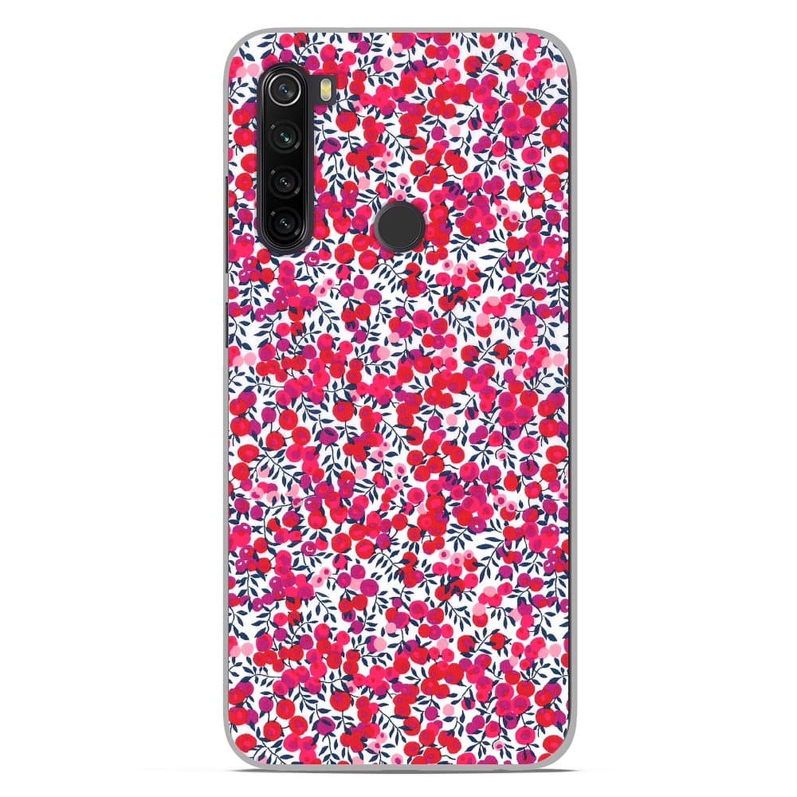 1001 Coques Coque silicone gel Xiaomi Redmi Note 8T motif Liberty Wiltshire Rouge - Coque telephone 1001Coques
