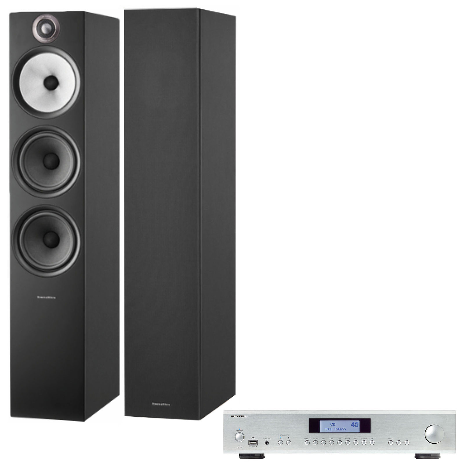 Rotel A-12 Argent + B&W 603 S2 Noir Anniversary Edition - Chaine Hifi Rotel