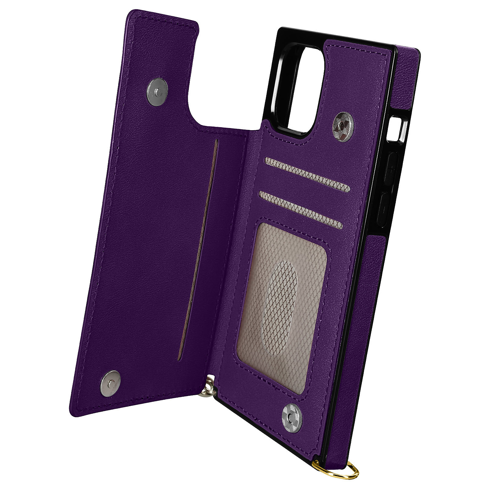 Avizar Coque Cordon Pour iPhone 12 et 12 Pro Multifonction Avec Lanière violet - Coque telephone Avizar