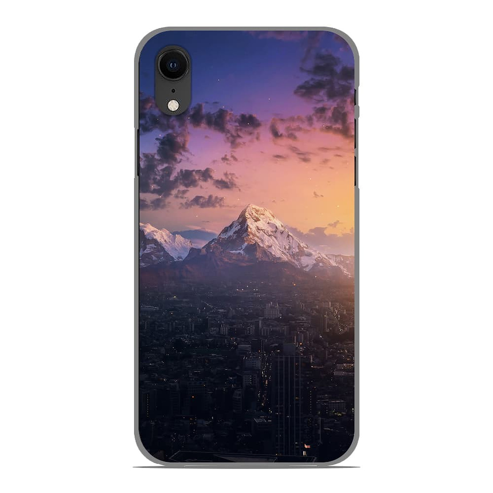 1001 Coques Coque silicone gel Apple iPhone XR motif Montagnes urbaines - Coque telephone 1001Coques