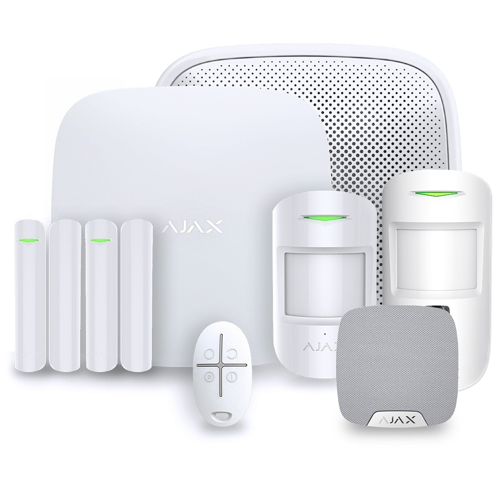 Pack Ajax - Alarme maison Hub 2 Plus Blanc - Kit 3 Ajax System - Kit alarme Ajax Systems