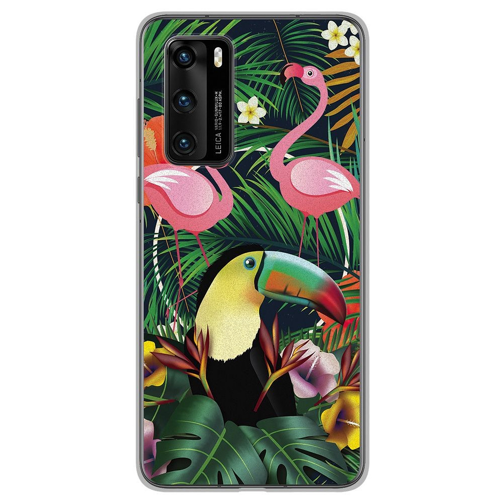 1001 Coques Coque silicone gel Huawei P40 motif Tropical Toucan - Coque telephone 1001Coques